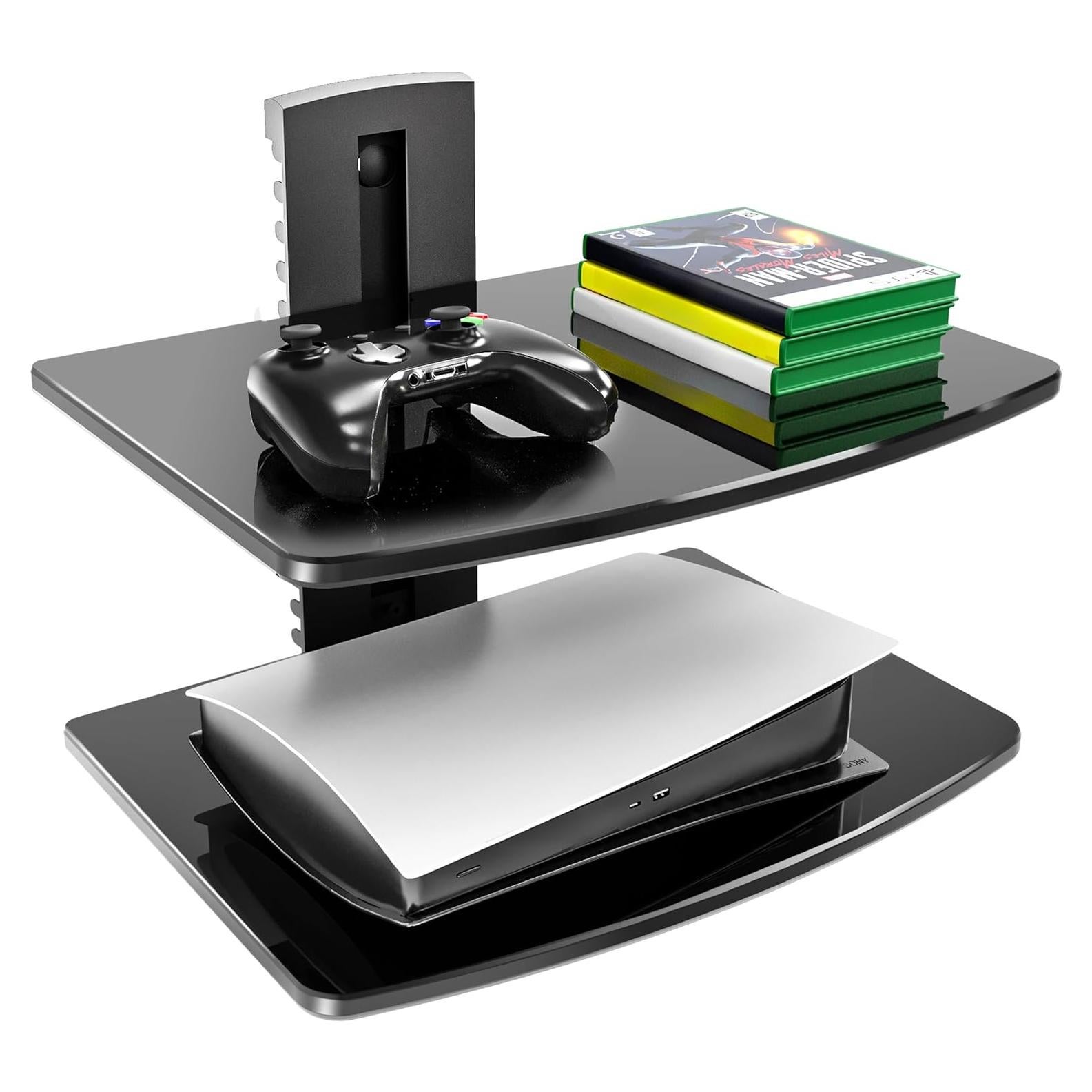 Estante Flotante FITUEYES de 2 Niveles para TV Negro