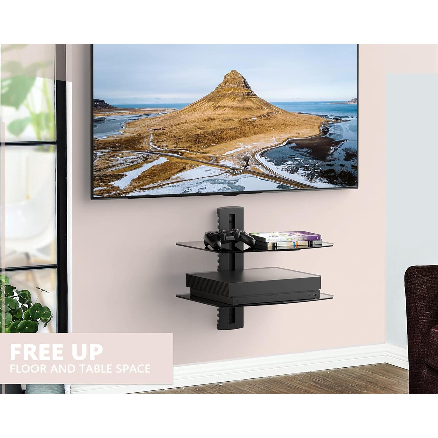 Estante Flotante FITUEYES de 2 Niveles para TV Negro