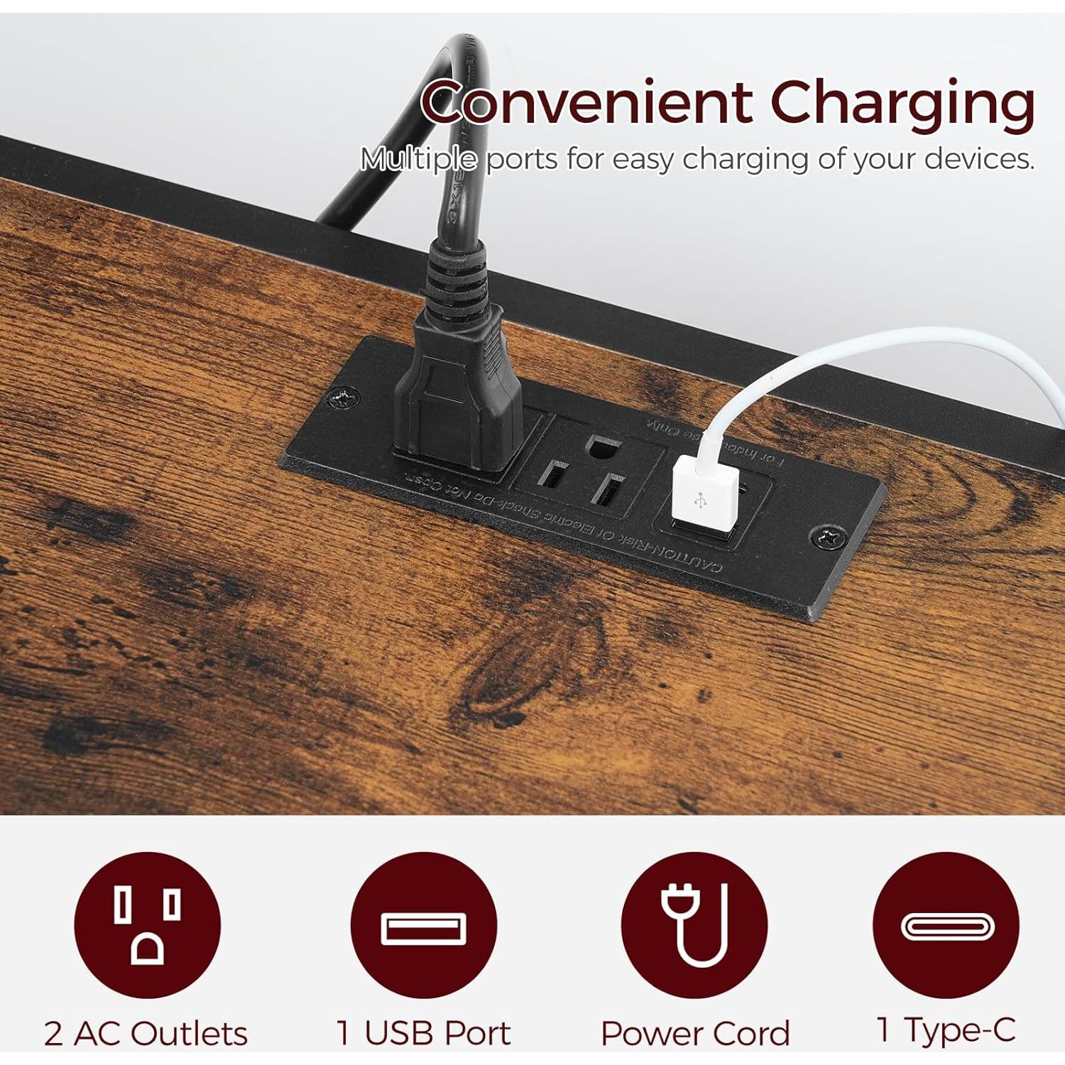 Soporte de TV Flotante MAHANCRIS Marrón Rústico 115x27.9x23.1cm