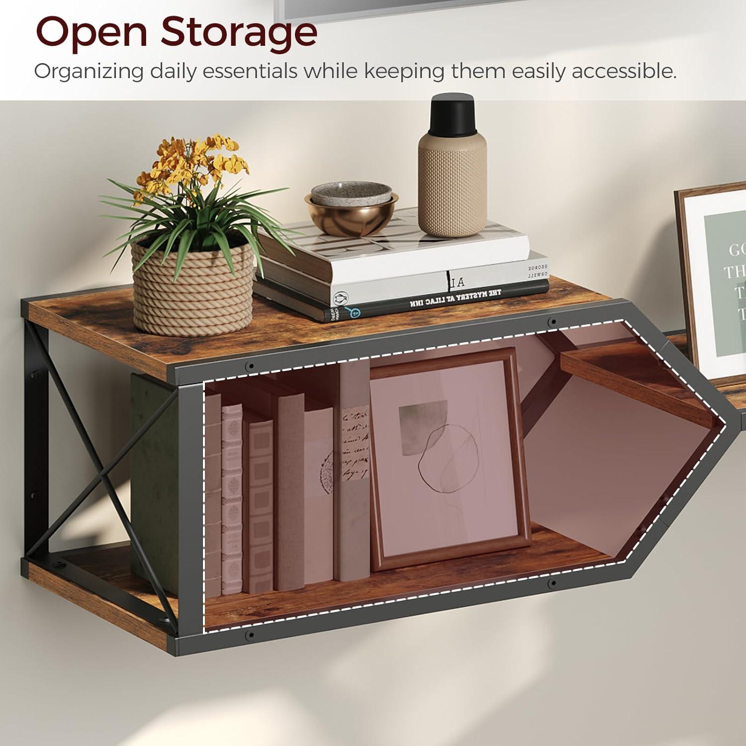 Soporte de TV Flotante MAHANCRIS Marrón Rústico 115x27.9x23.1cm