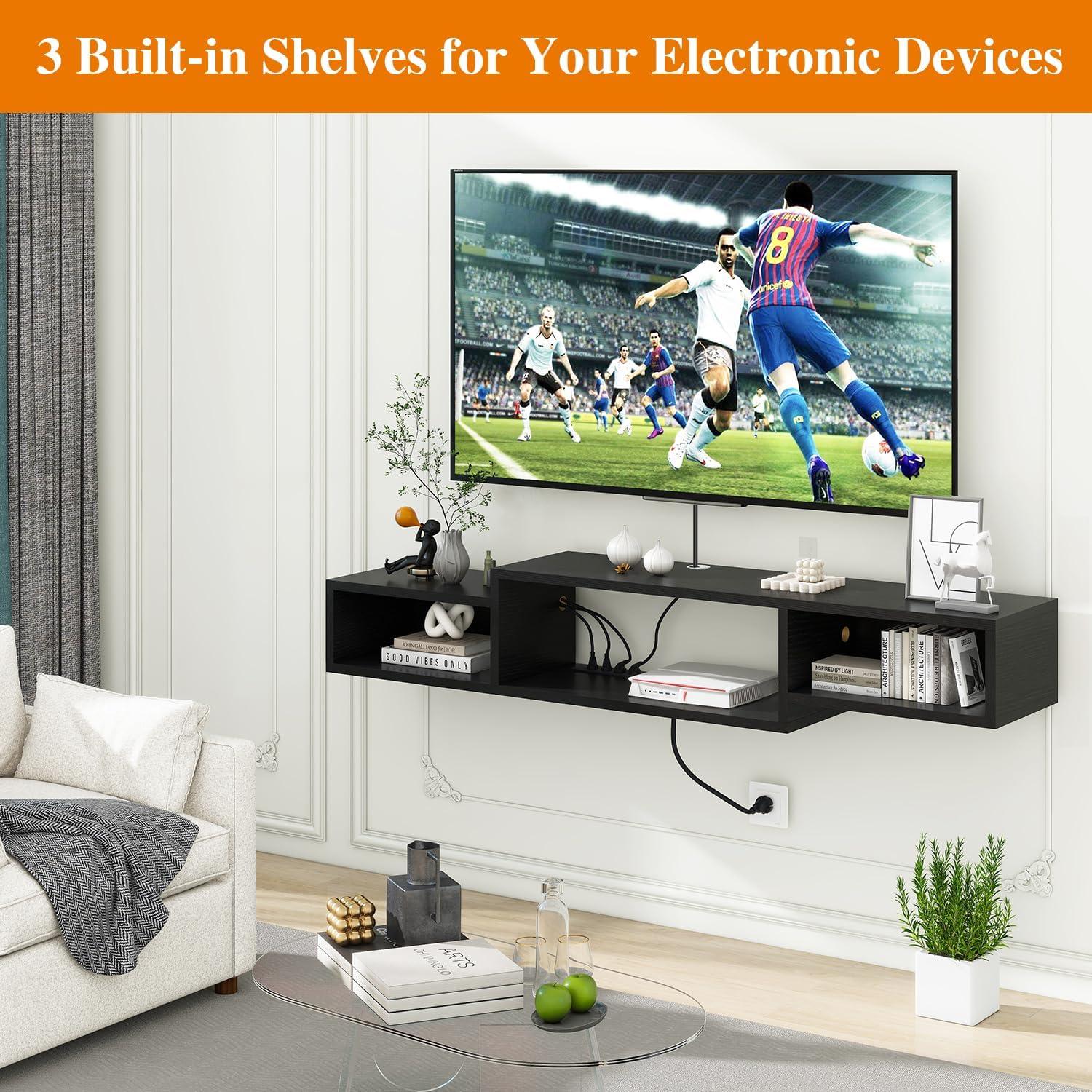 Soporte de TV Flotante IBUYKE WST007B 149.86 cm Negro