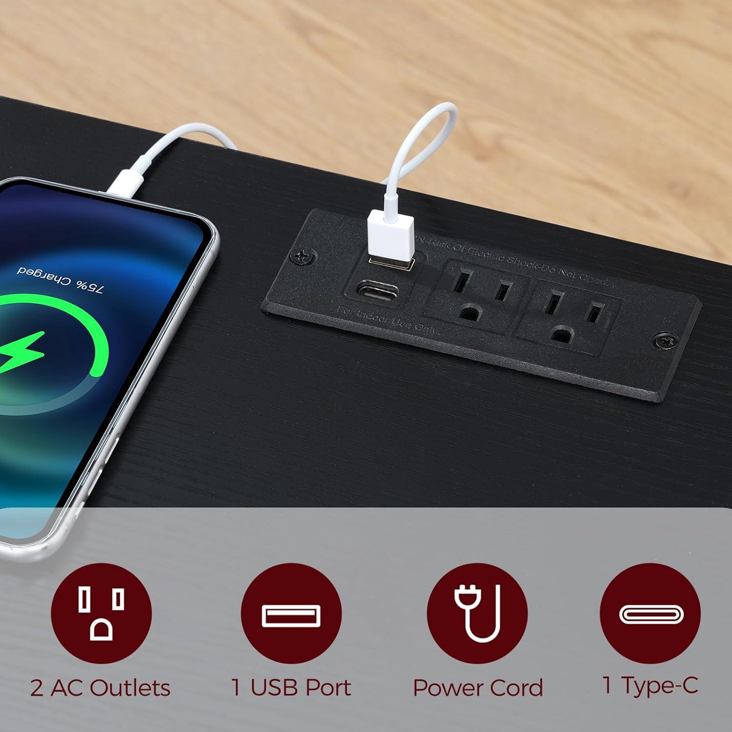 Soporte de TV Flotante MAHANCRIS 158.8x27.9x24.9cm Negro