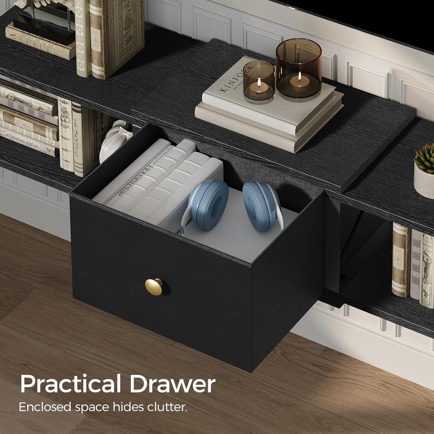 Soporte de TV Flotante MAHANCRIS 158.8x27.9x24.9cm Negro