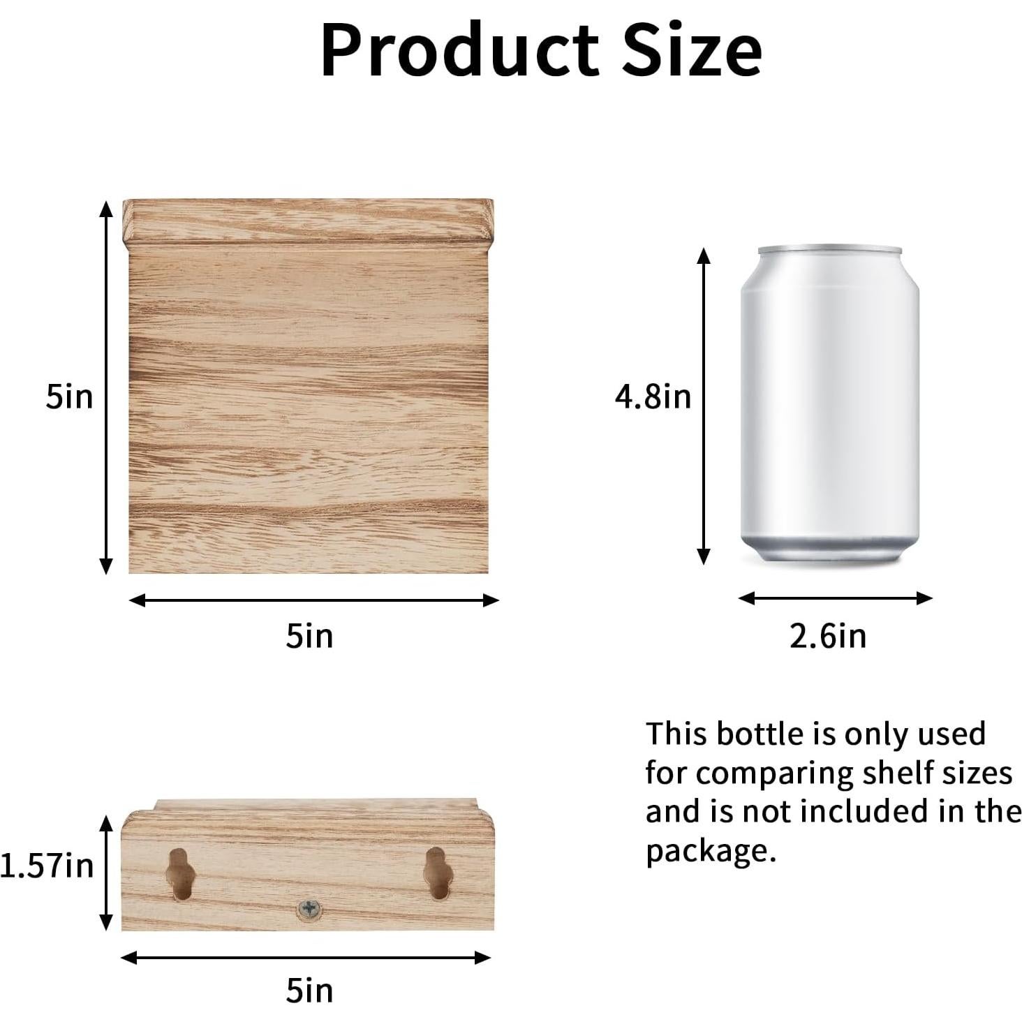 Estanterías Flotantes Fixwal 4 Unidades Madera Negra 5x5cm