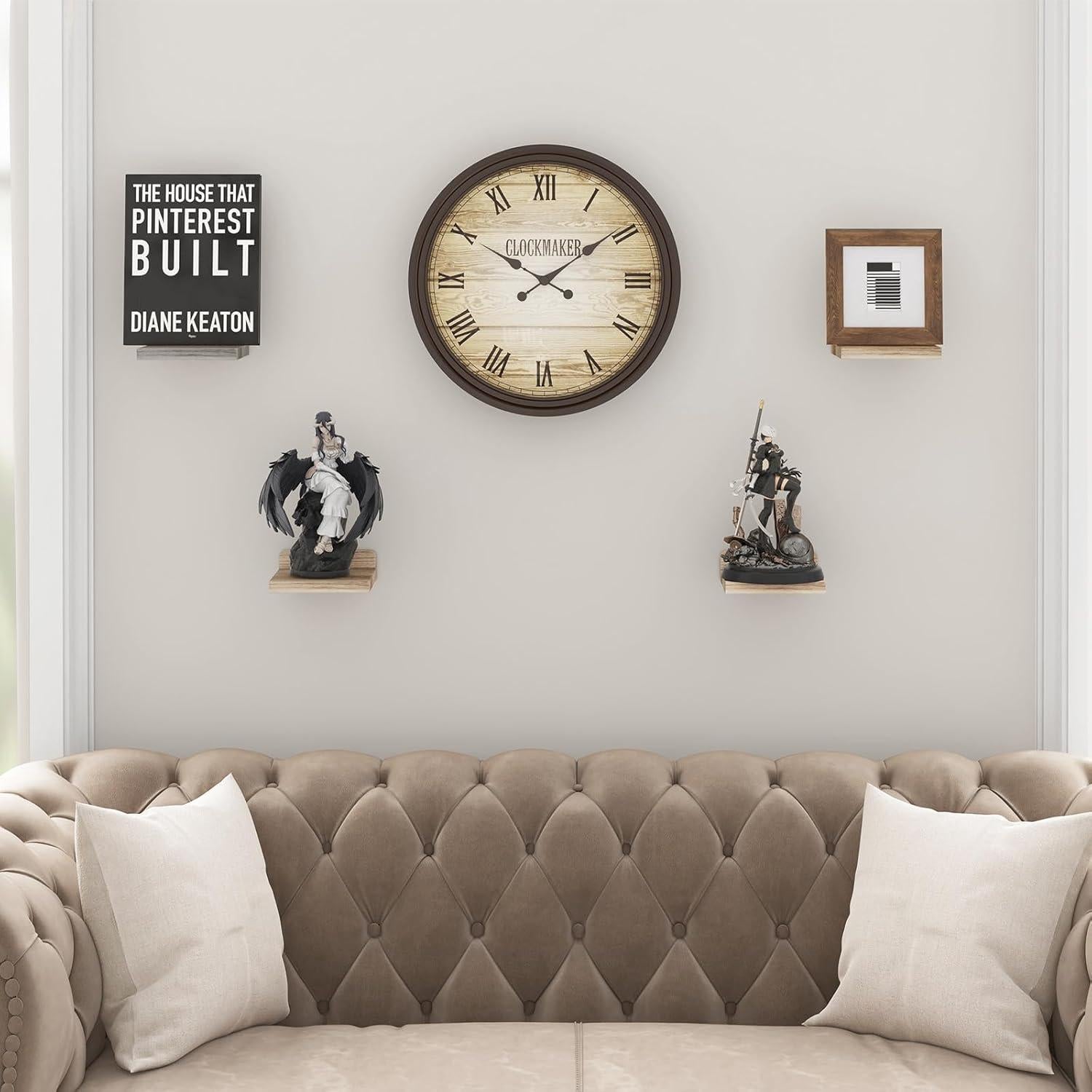 Estanterías Flotantes Fixwal 4 Unidades Madera Negra 5x5cm