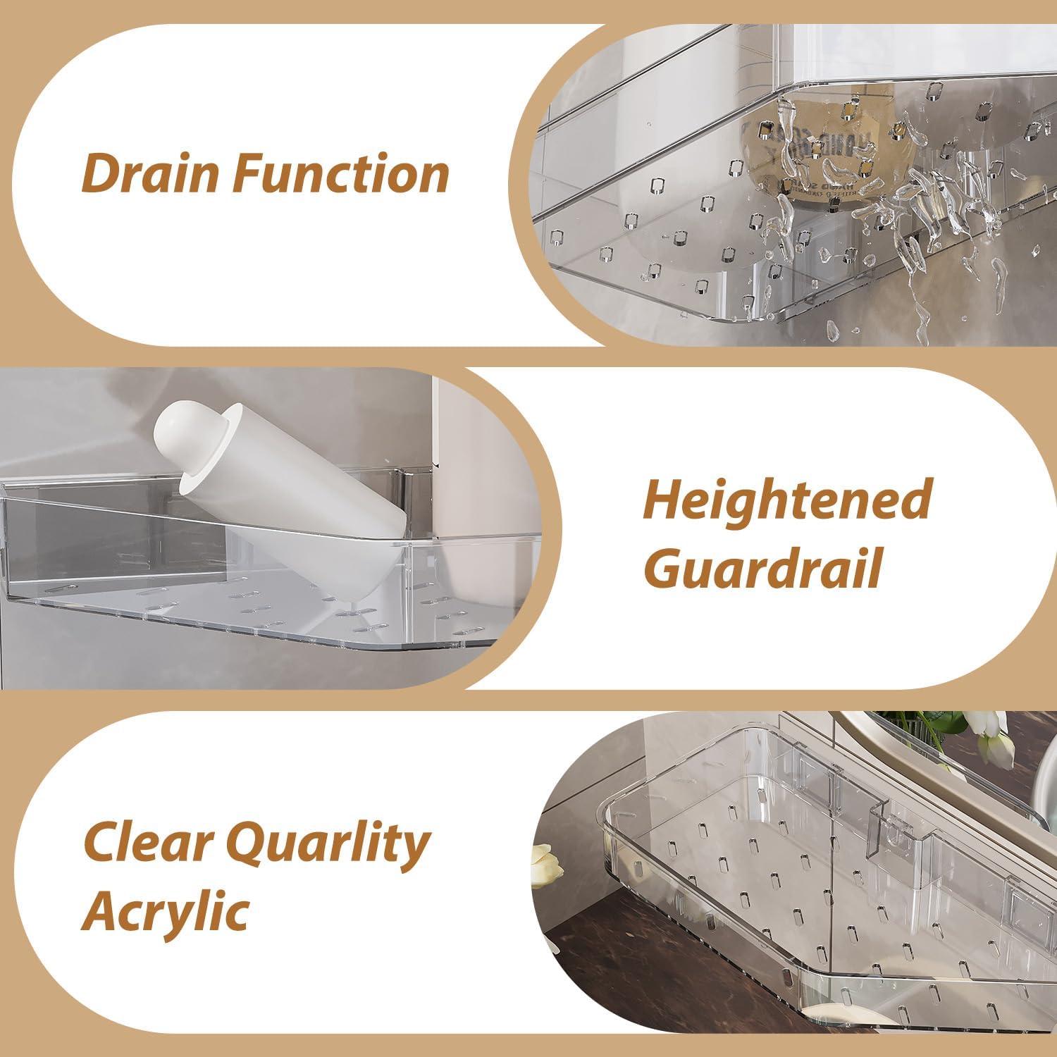 Caddy de Ducha Esquinero TCooSo 270° Transparente 11.9x11.4cm