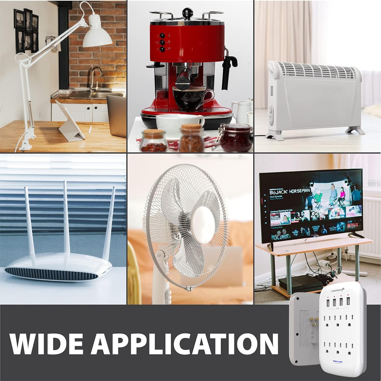 Protector de Sobretensión Fosmon 6 Salidas 1200 Julios 4 USB-A