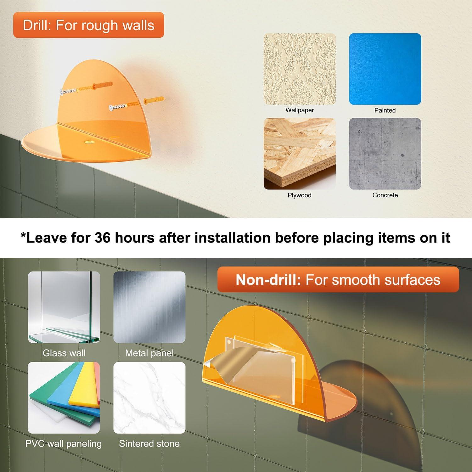 Paquete de 3 estantes de acrílico Venlus 22x11 cm para pared