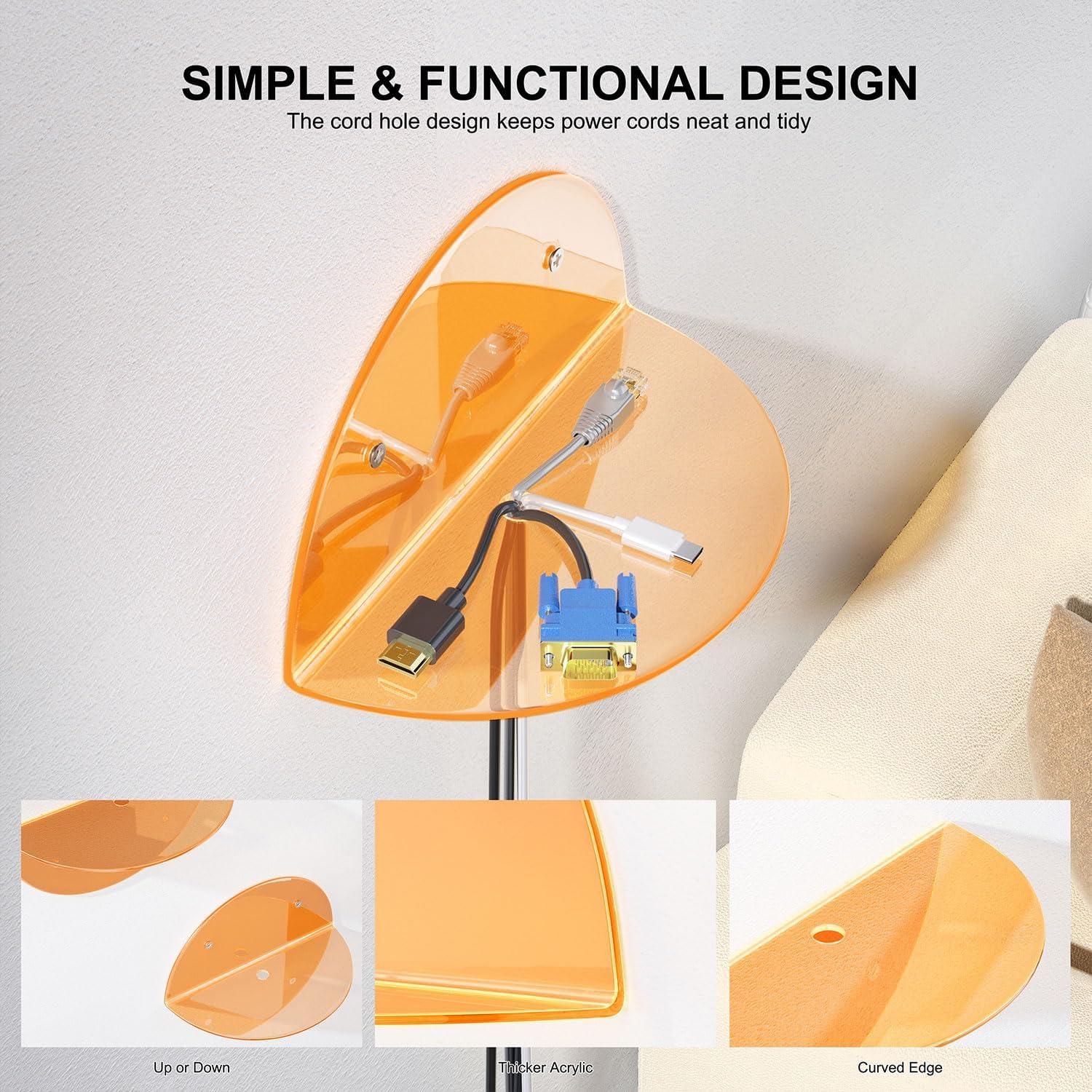 Paquete de 3 estantes de acrílico Venlus 22x11 cm para pared