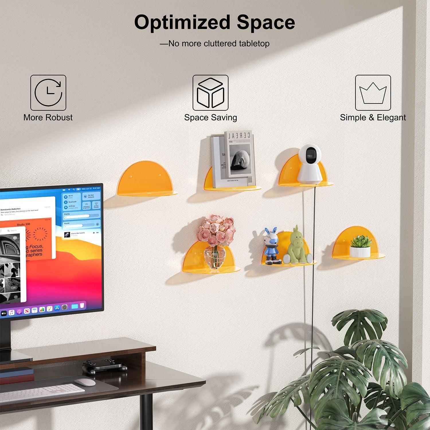 Paquete de 3 estantes de acrílico Venlus 22x11 cm para pared