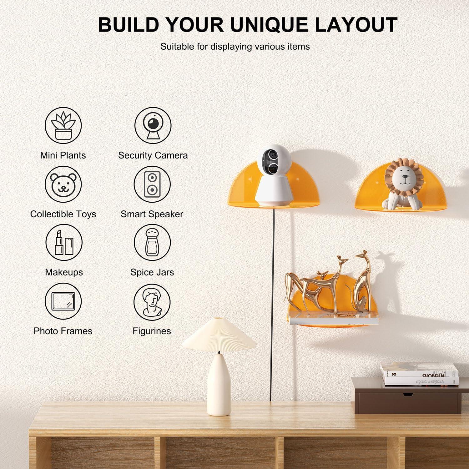 Paquete de 3 estantes de acrílico Venlus 22x11 cm para pared