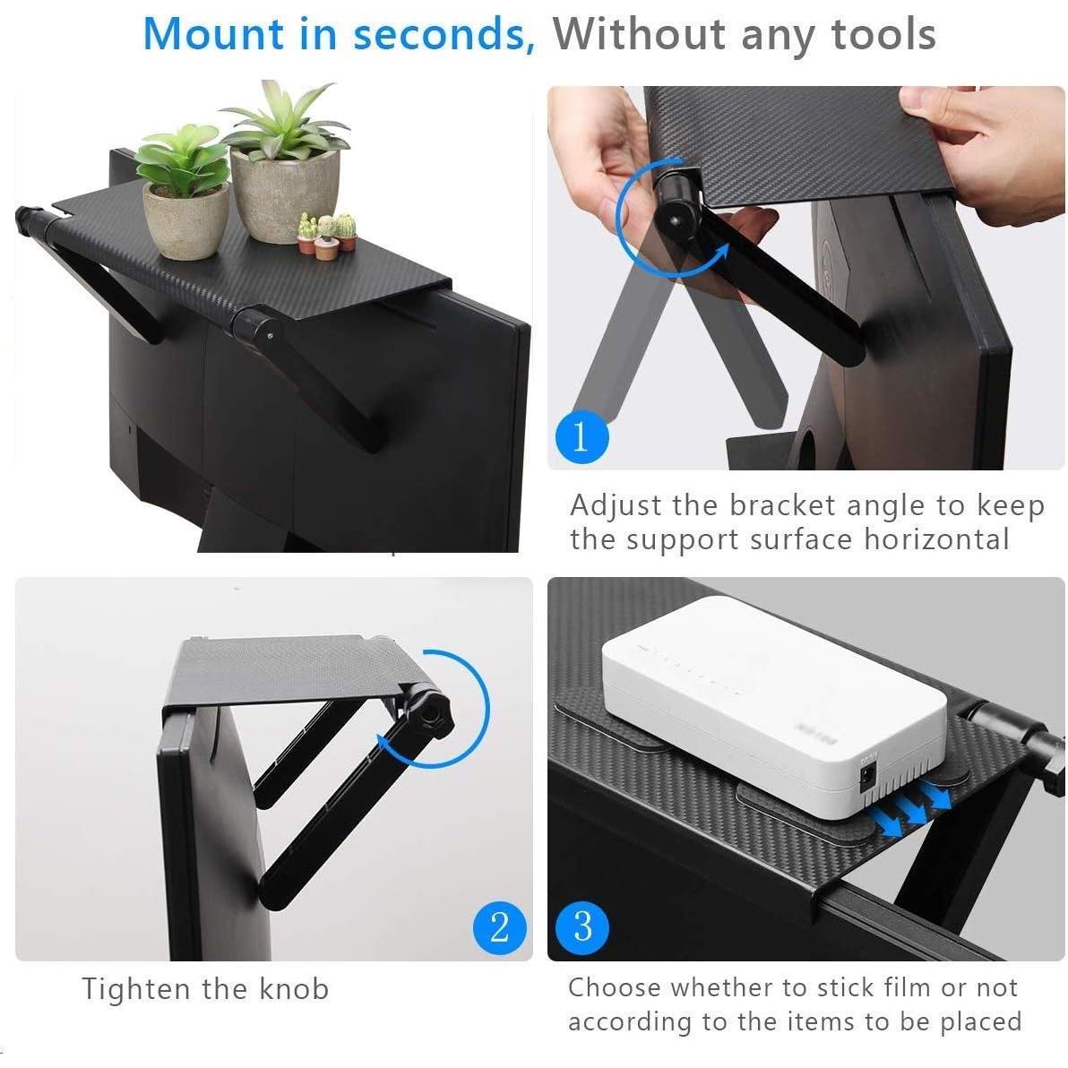 Estante Superior AHIER 33 cm para TV Montada en Pared - Negro