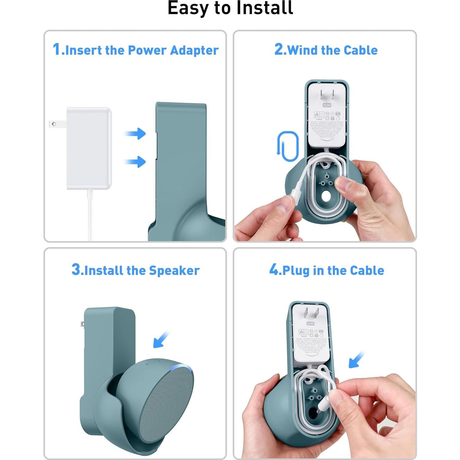Soporte de Pared Maxonar Pop Verde - Sin Taladros, Oculta Cable