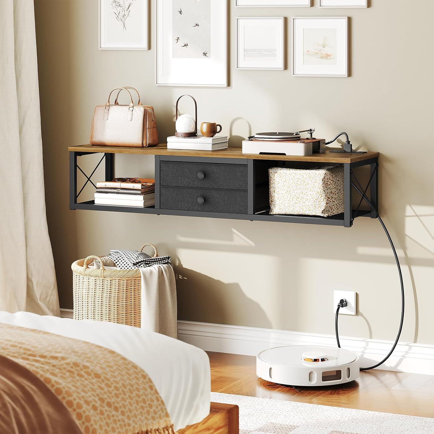 Soporte de TV flotante YATINEY DS04UBR con tomas de corriente