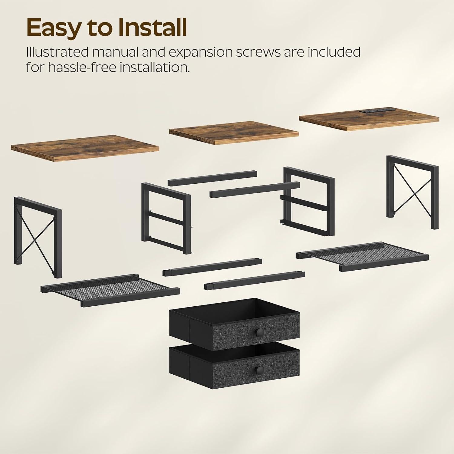 Soporte de TV flotante YATINEY DS04UBR con tomas de corriente