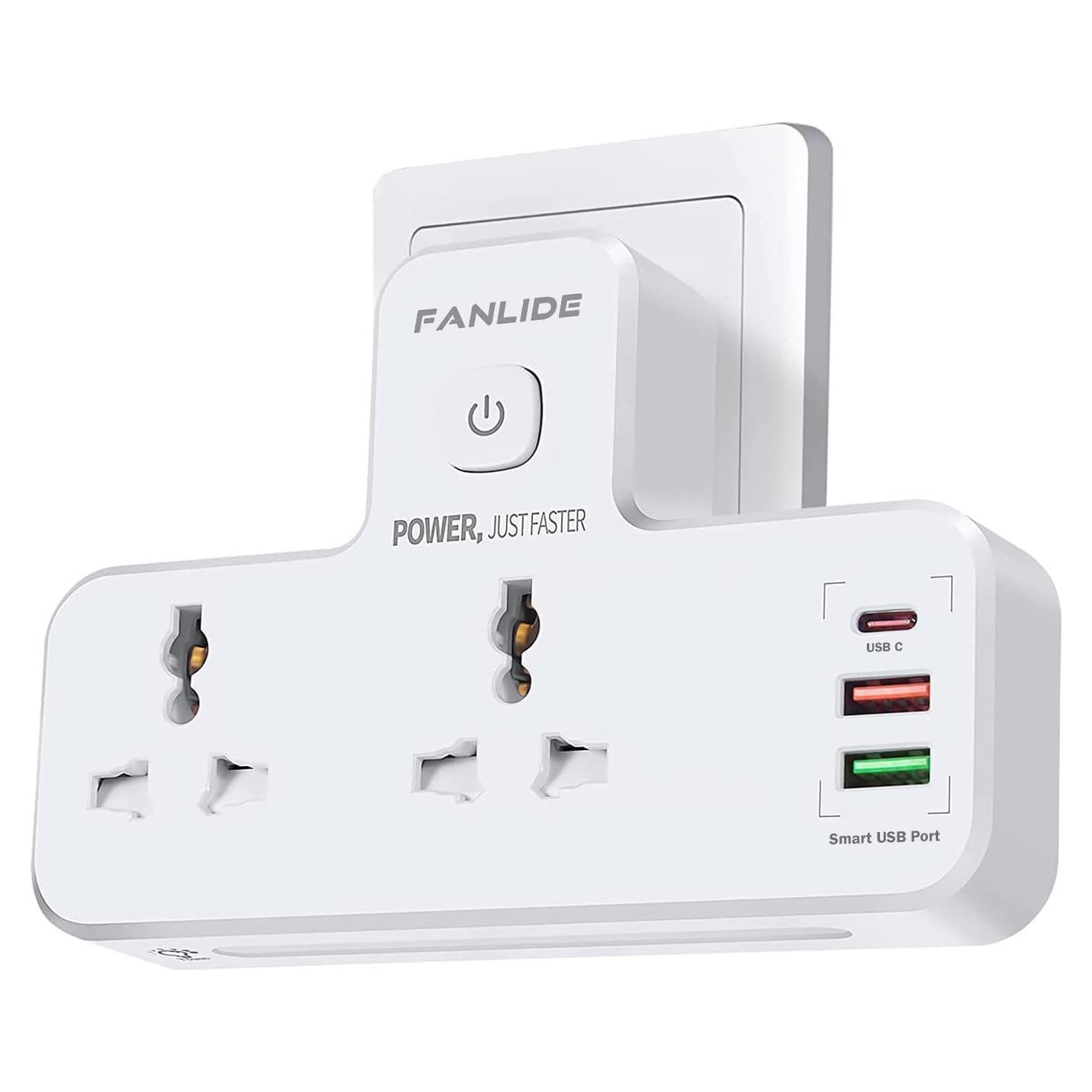 Regleta de Enchufe FANLIDE 6 en 1 con Luz Nocturna y USB