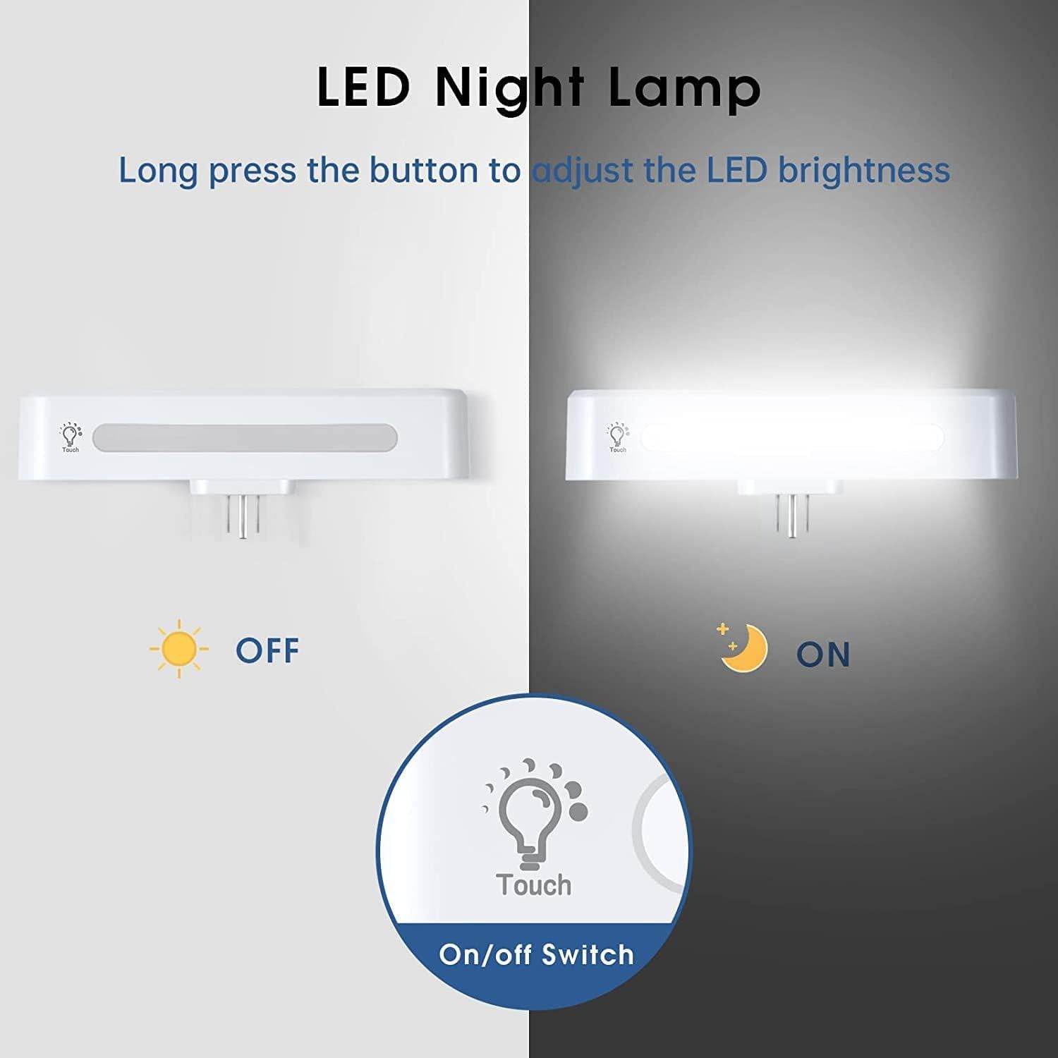 Regleta de Enchufe FANLIDE 6 en 1 con Luz Nocturna y USB