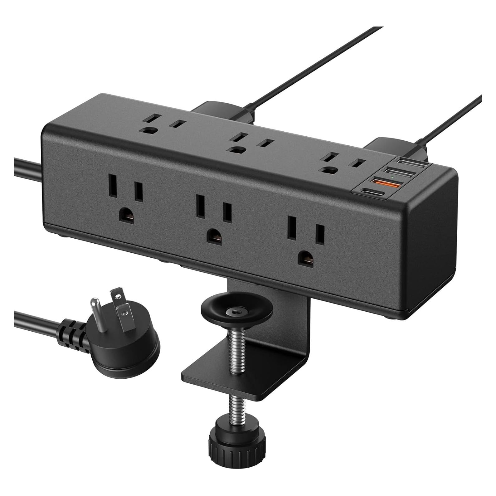 Regleta de Energía con Abrazadera CCCEI 9 Salidas USB-A y C