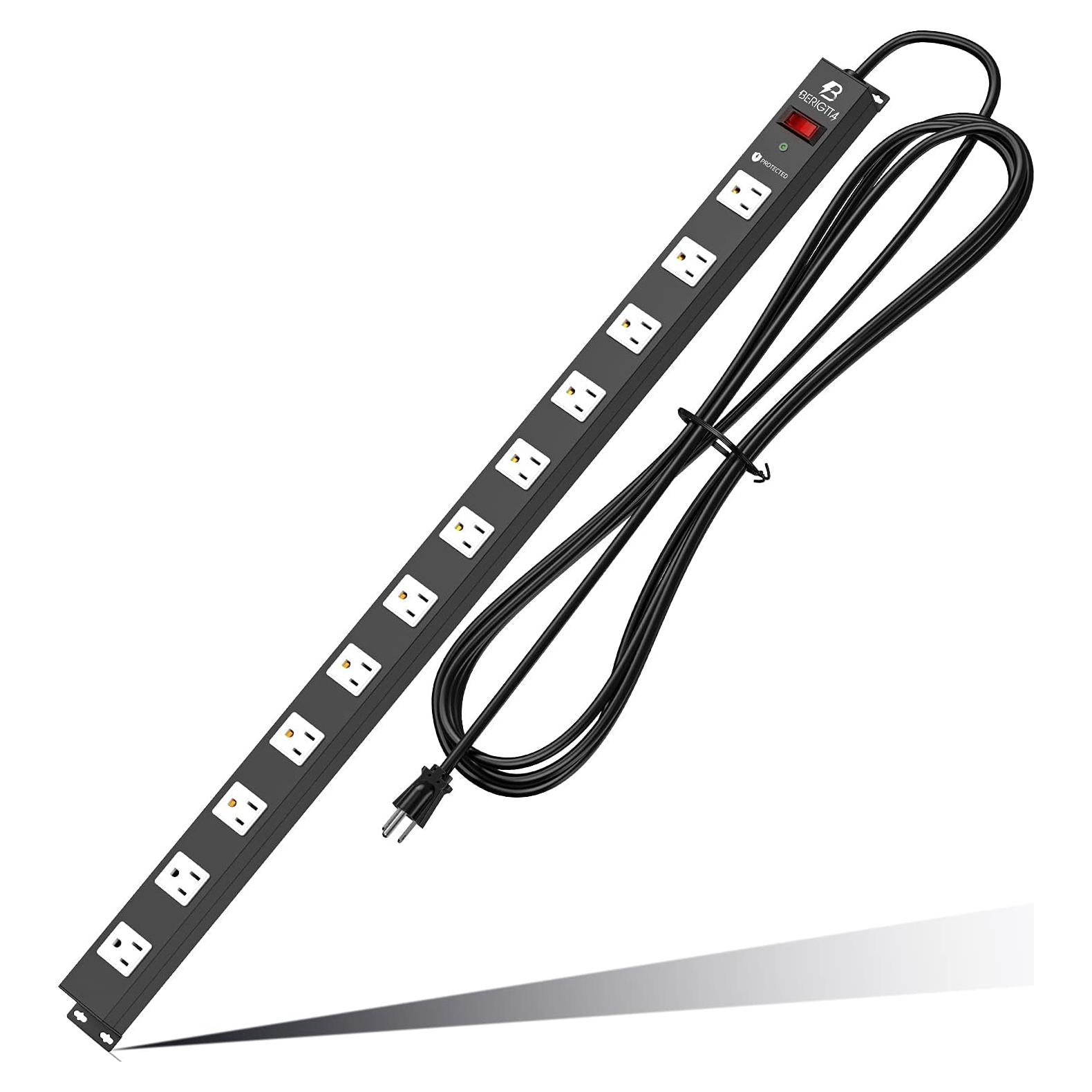 Tira de Energía Montable Berigtta 12 Salidas 1800J 1.83m