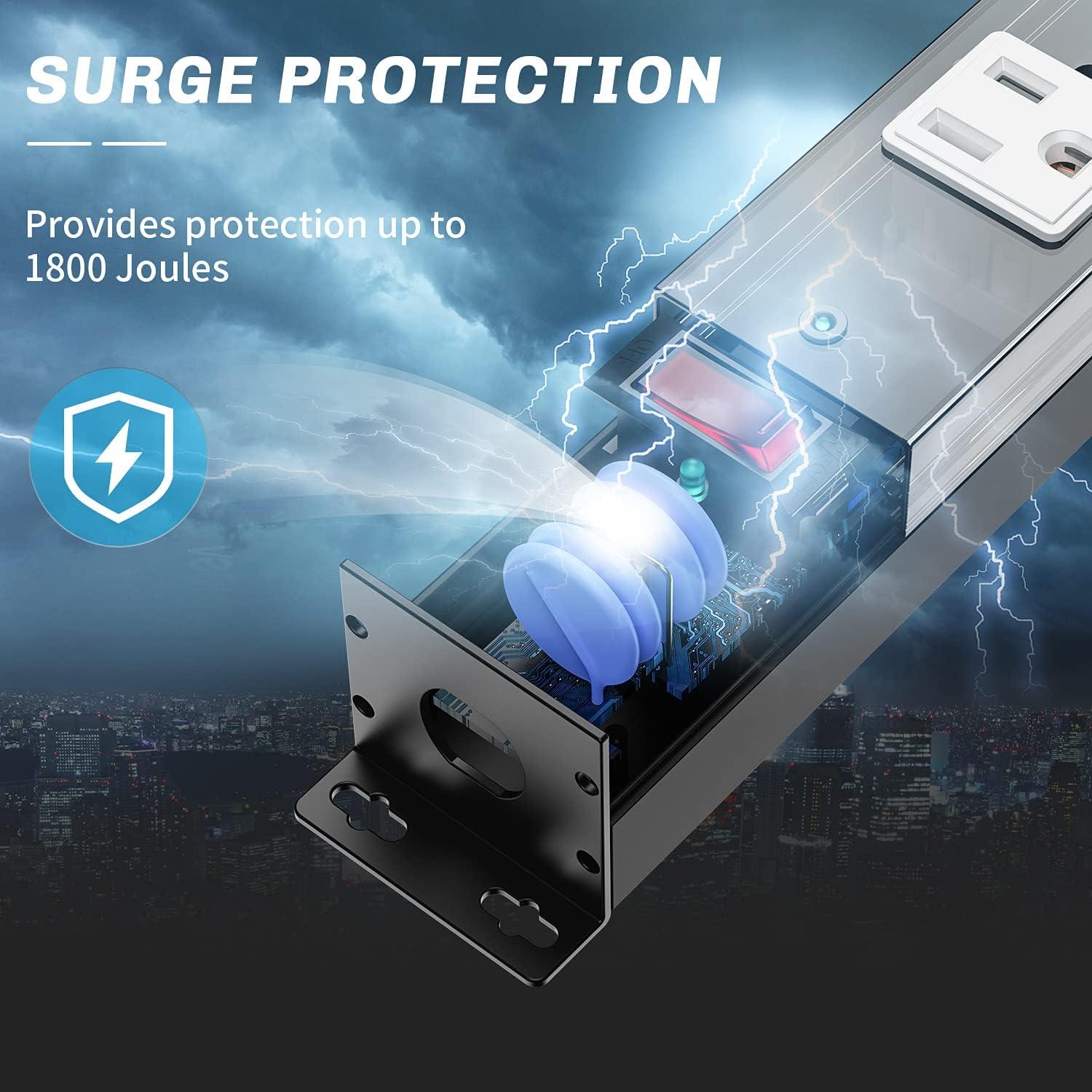 Tira de Energía Montable Berigtta 12 Salidas 1800J 1.83m