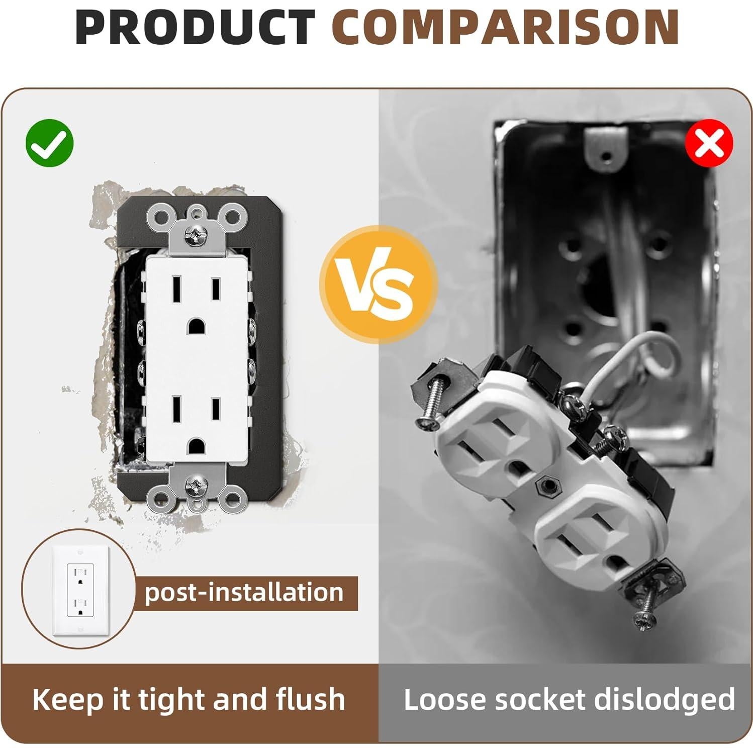 Espaciadores de Placa de Pared WooFog 20 Pcs Negro Ajuste Flush