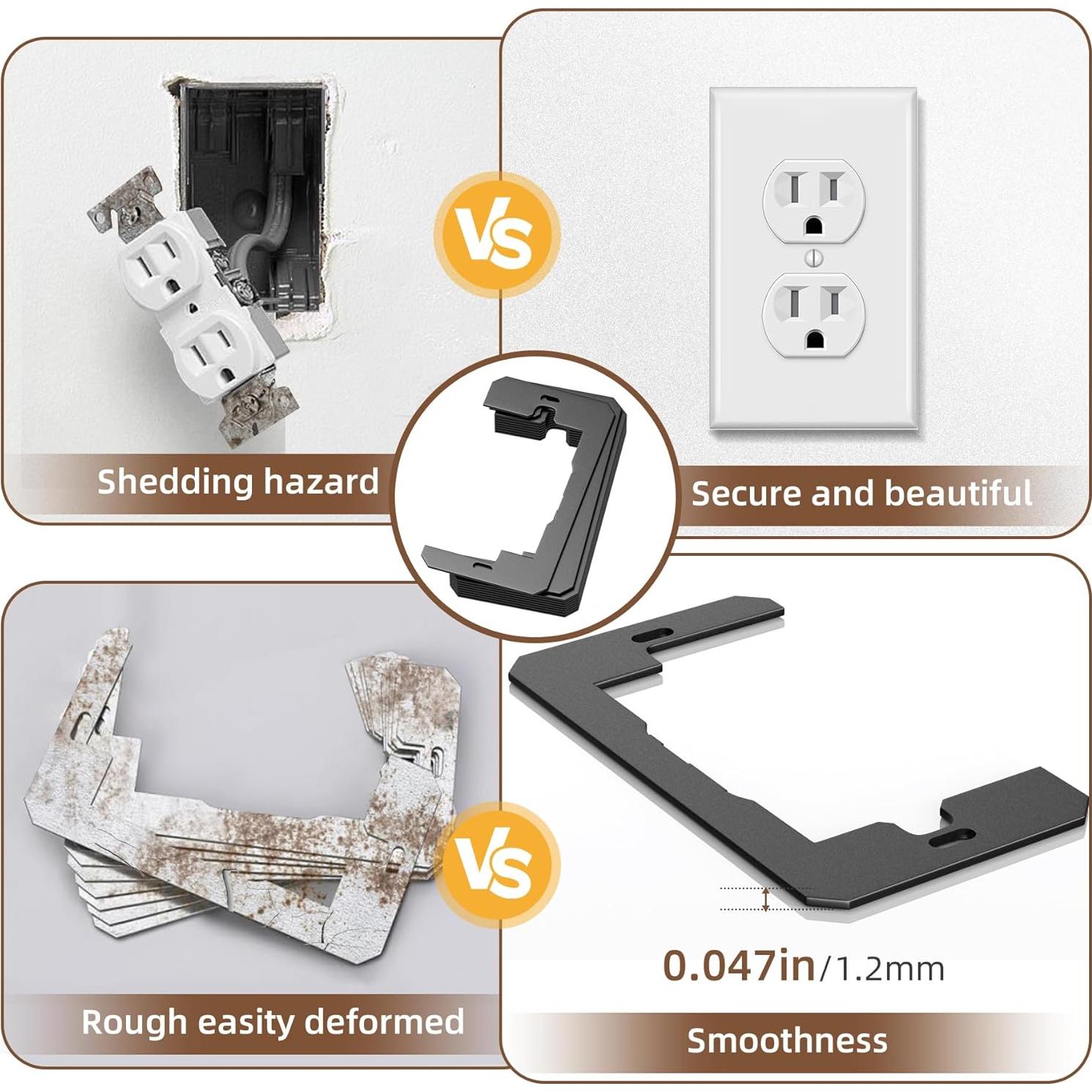 Espaciadores de Placa de Pared WooFog 20 Pcs Negro Ajuste Flush