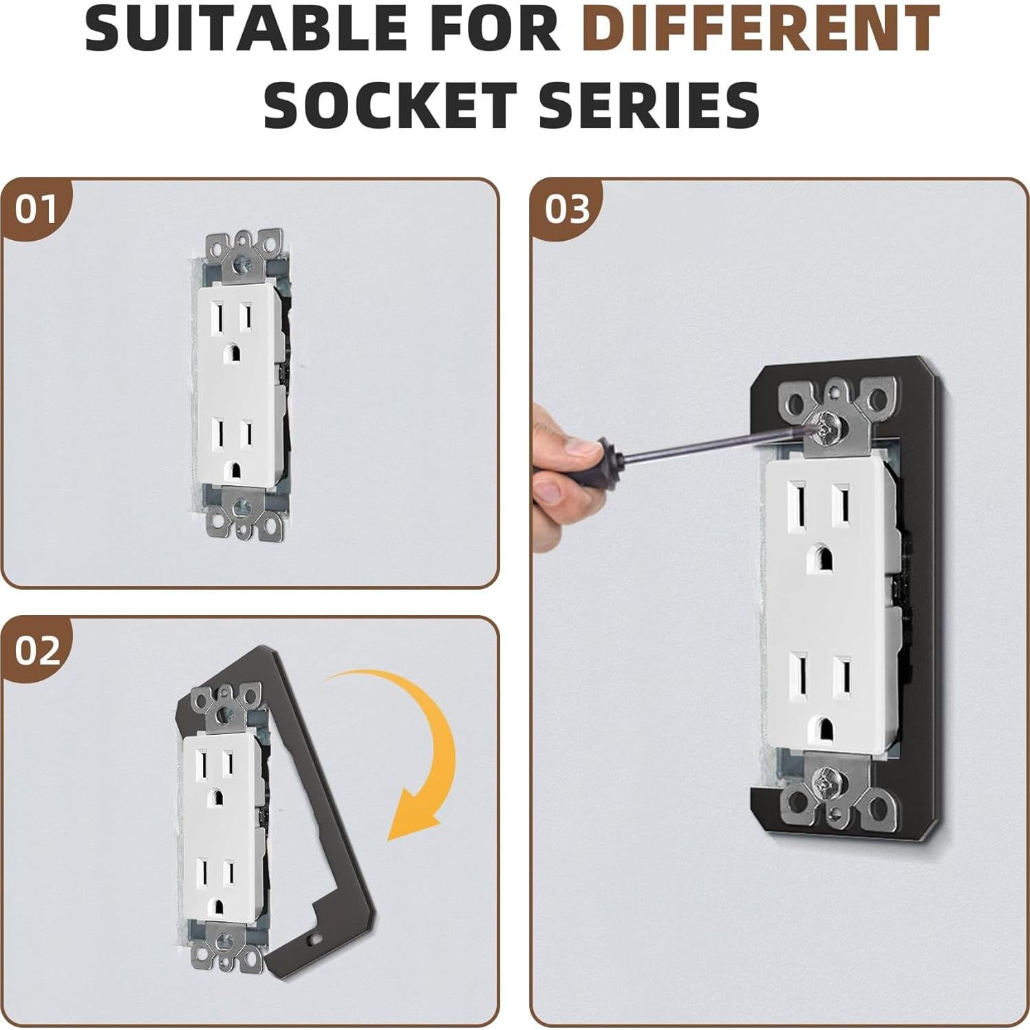 Espaciadores de Placa de Pared WooFog 20 Pcs Negro Ajuste Flush