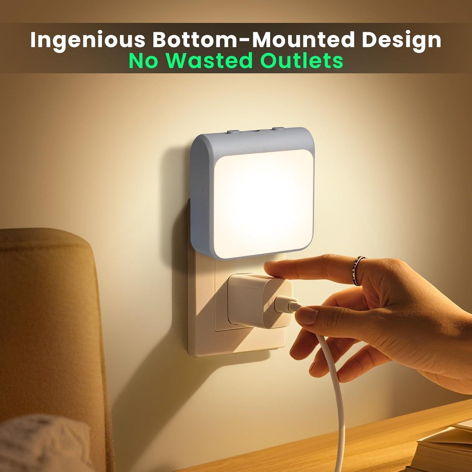 Paquete de 6 luces nocturnas LED IINVGOOD regulables 30-60lm