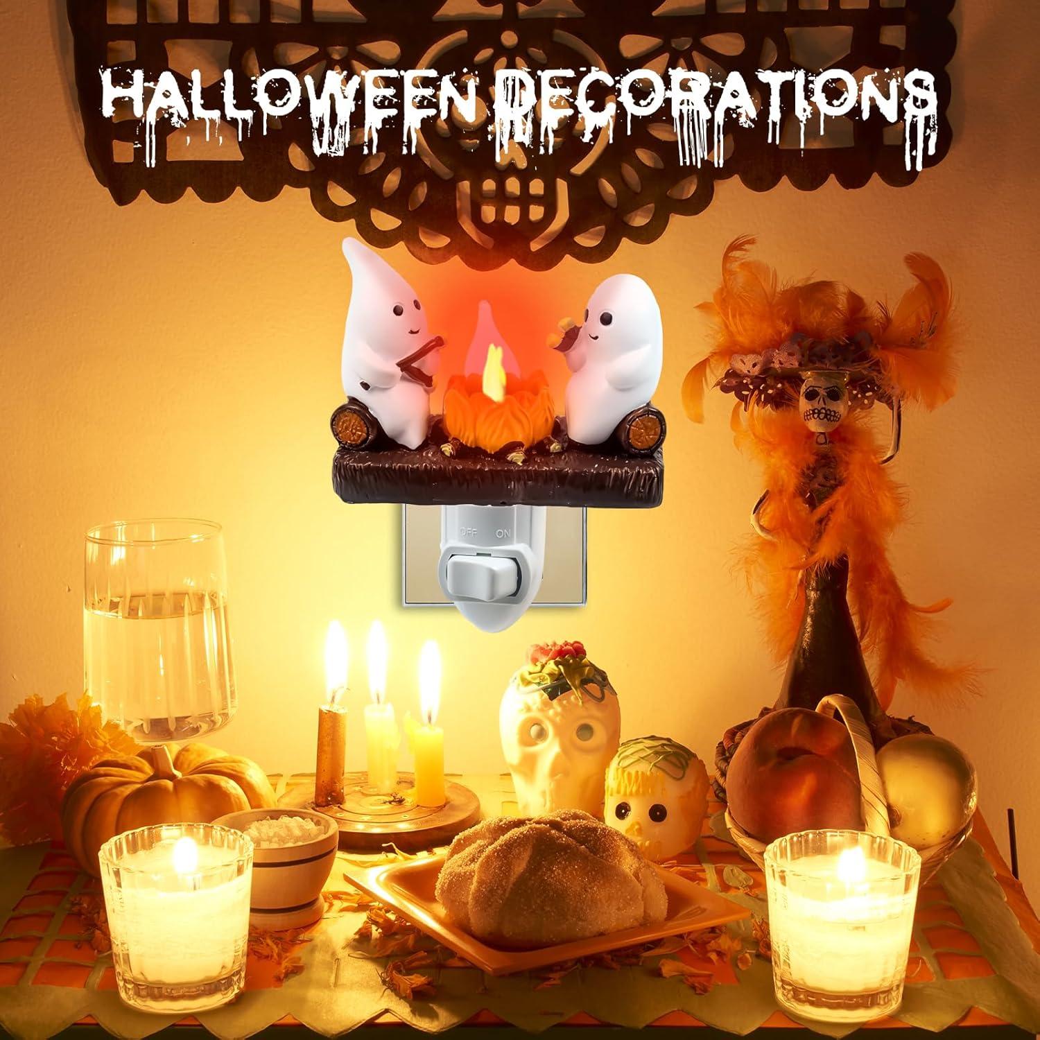 Luz Nocturna Fantasmal LED 3D Oyeftp - Fogata Halloween
