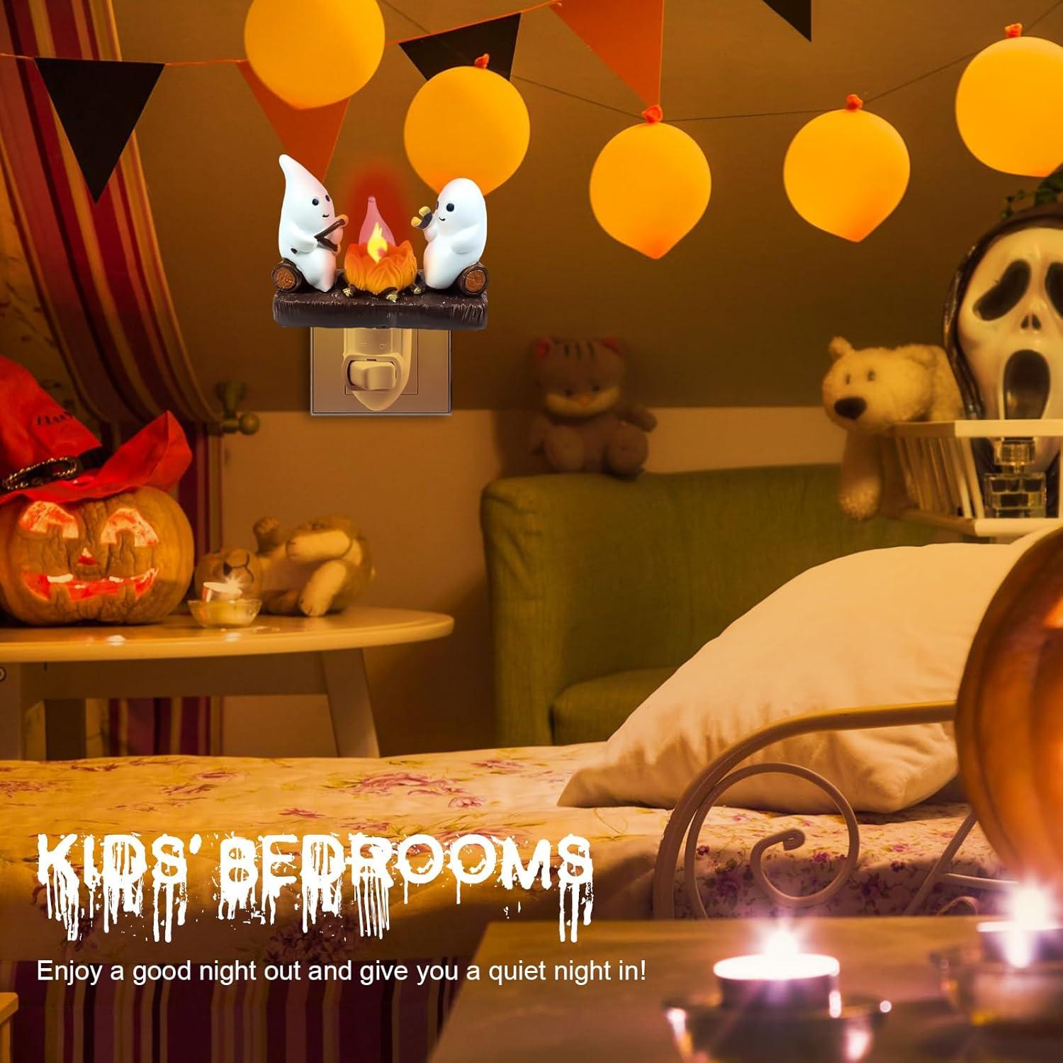 Luz Nocturna Fantasmal LED 3D Oyeftp - Fogata Halloween