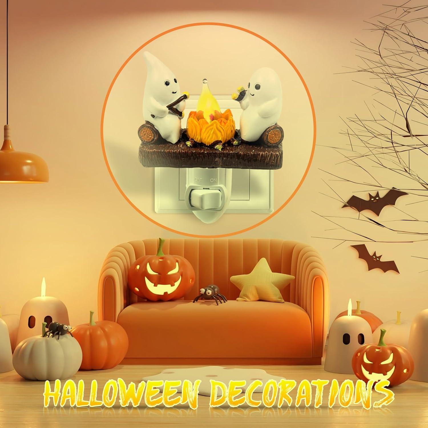 Luz Nocturna Fantasmal LED 3D Oyeftp - Fogata Halloween