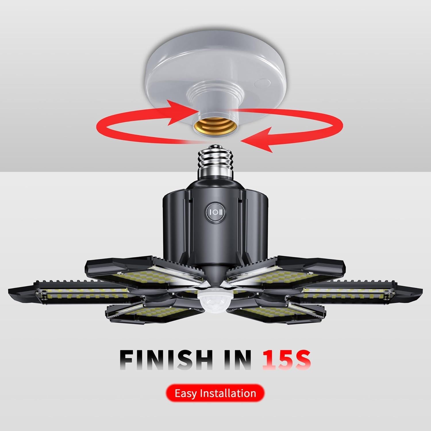 Luz de Garaje LED Hinersound Y6 con Sensor de Movimiento 200W 20000LM