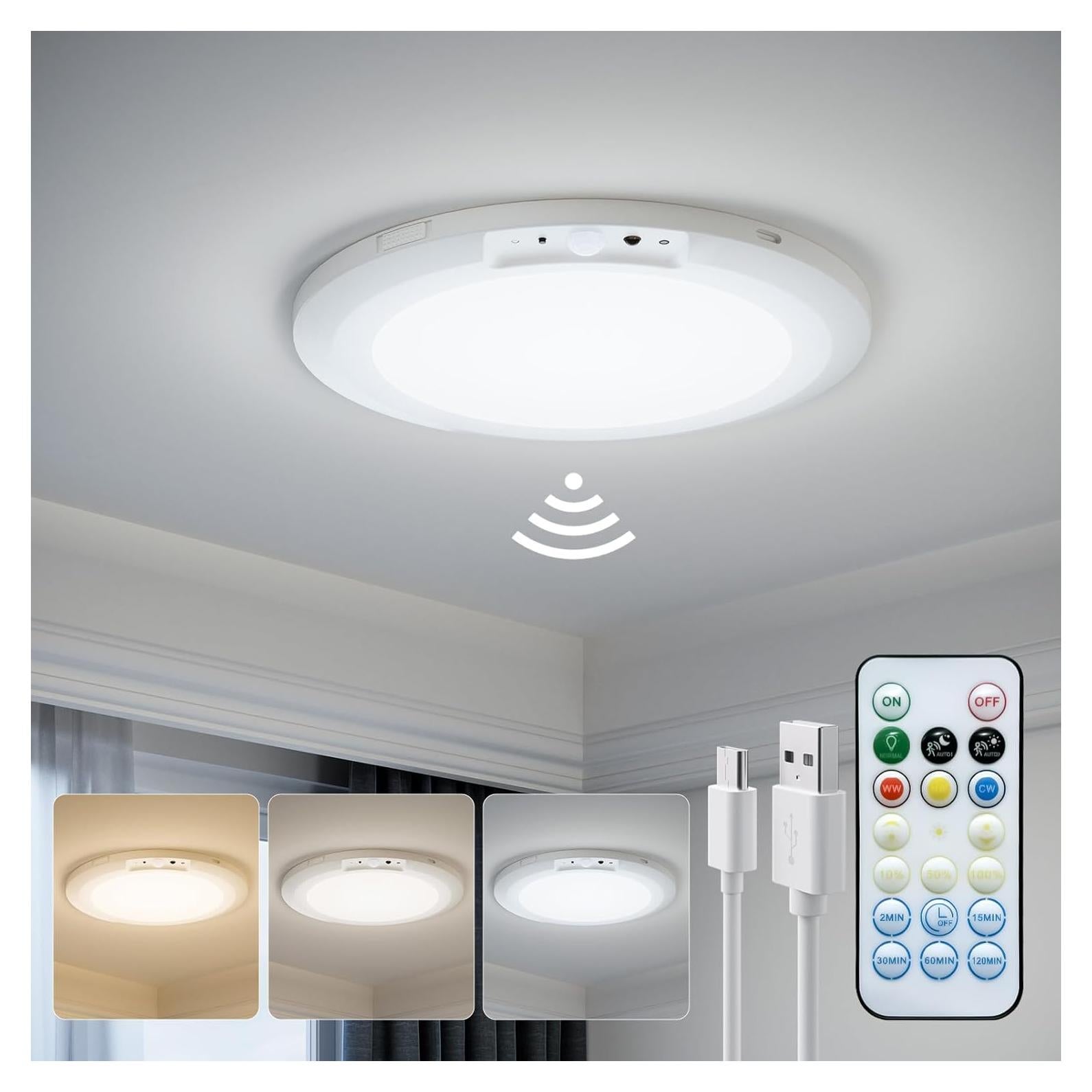 Luz de Techo Recargable JACKYLED con Sensor de Movimiento 10000mAh