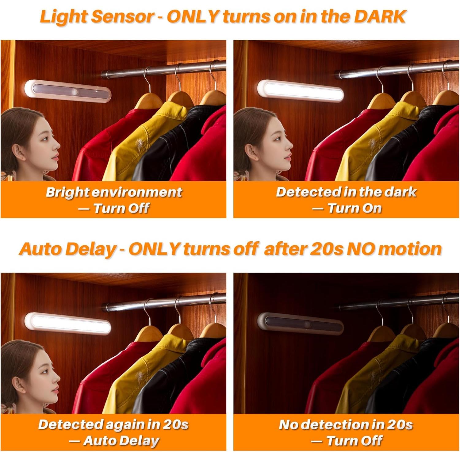 Luz LED Sensorial de Movimiento 11" Adherible - Paquete de 2