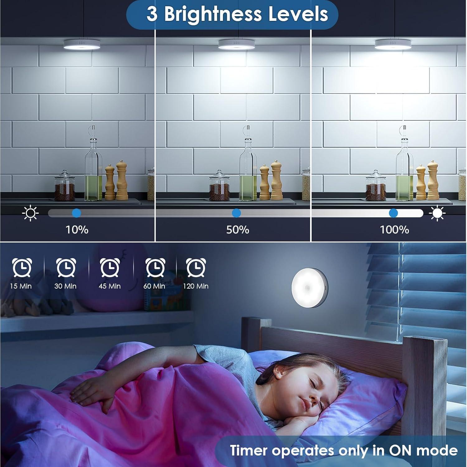 Luz de Puck Inalámbrica YLXS con Sensor y Control Remoto - 4 Piezas