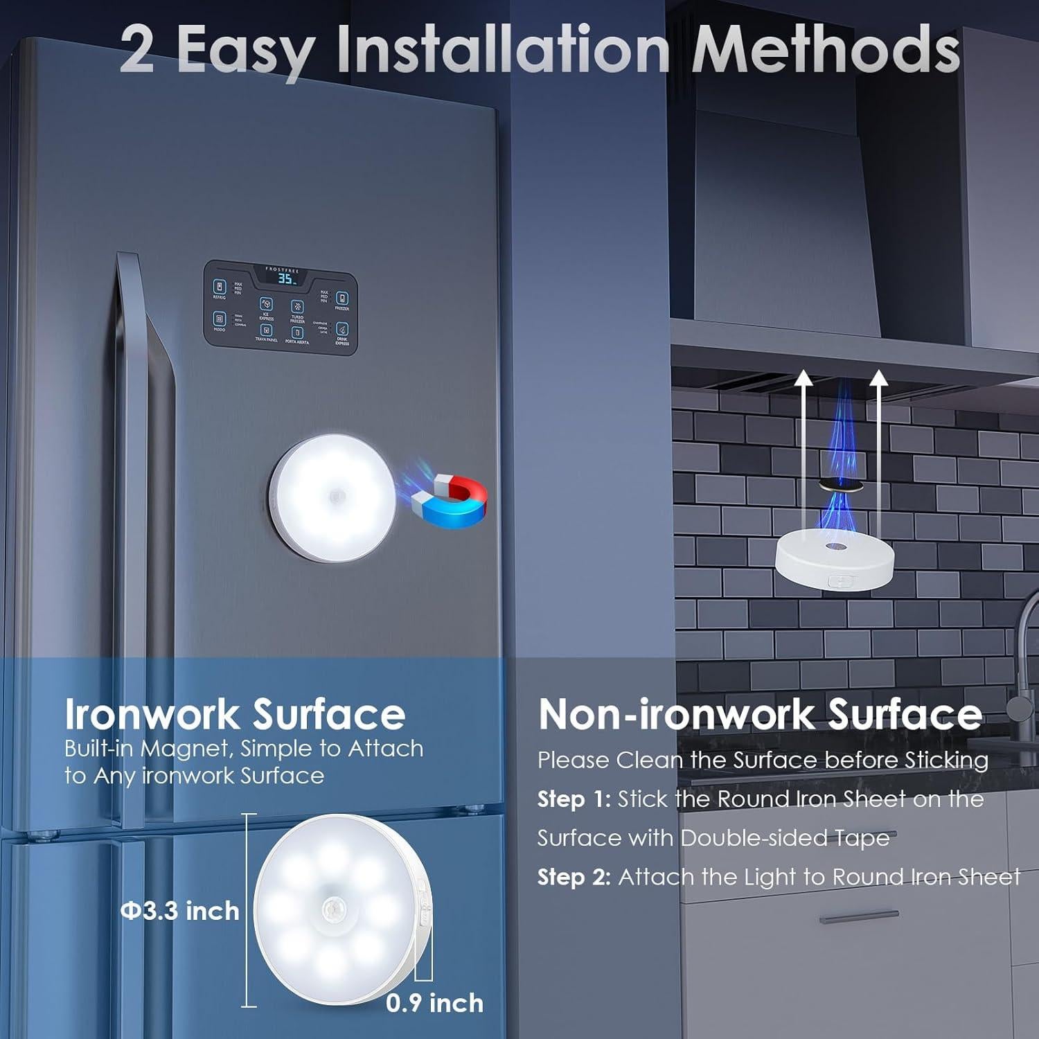 Luz de Puck Inalámbrica YLXS con Sensor y Control Remoto - 4 Piezas