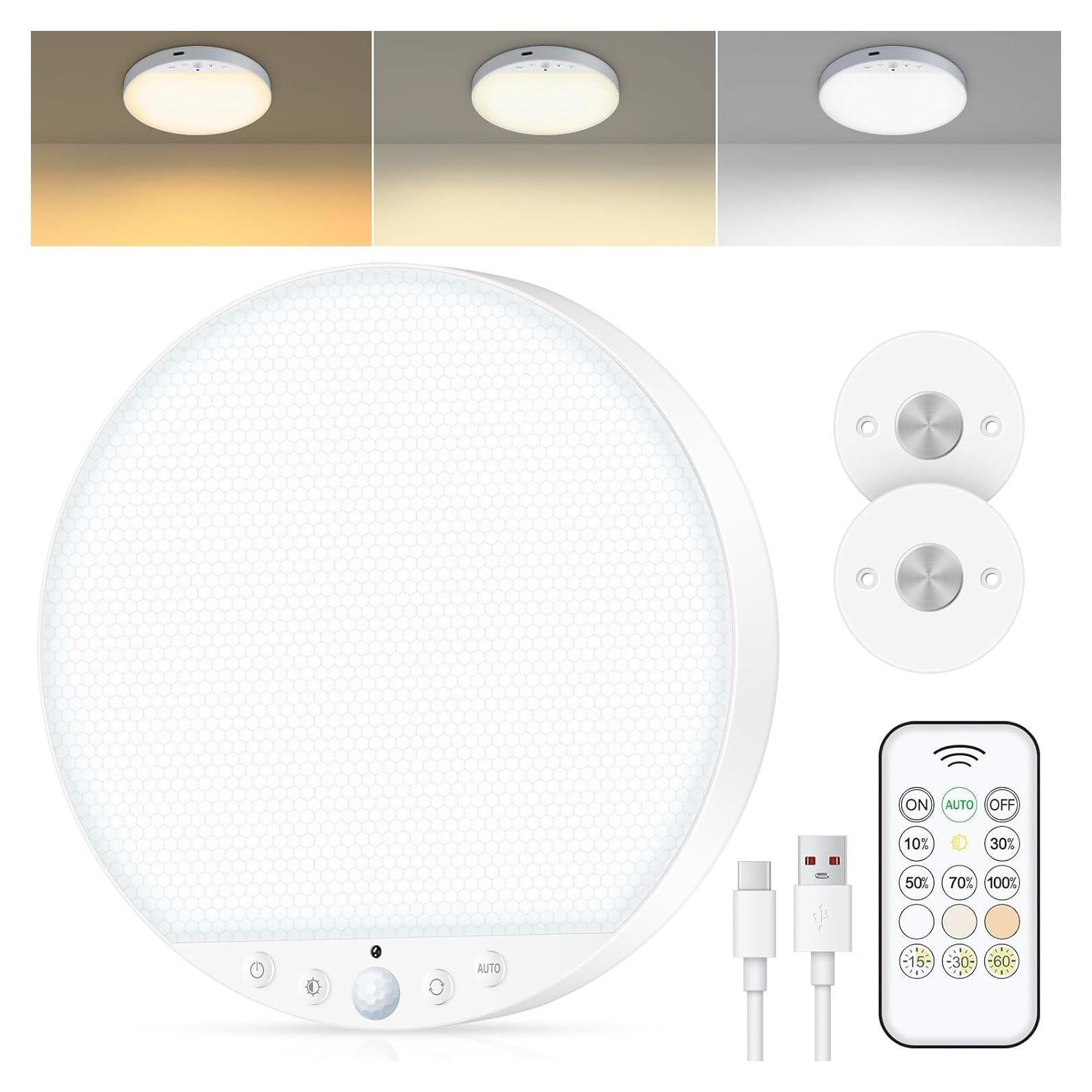 Luz de Techo Recargable ShunFSC 6W con Sensor de Movimiento