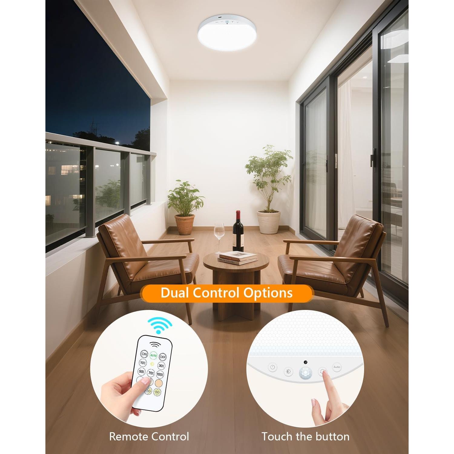 Luz de Techo Recargable ShunFSC 6W con Sensor de Movimiento