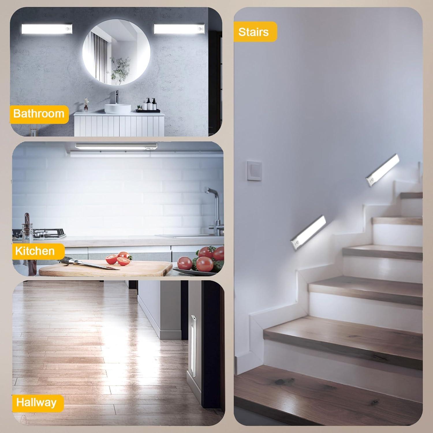 Luces Bajo Gabinete Onforu 9.8" Recargables USB-C 2 Pzas