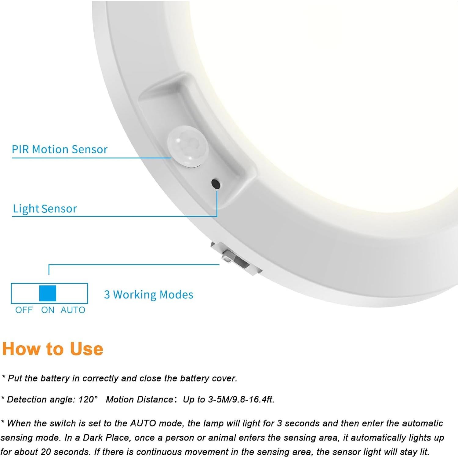 Luz de Techo LED con Sensor de Movimiento APCENS 16 cm
