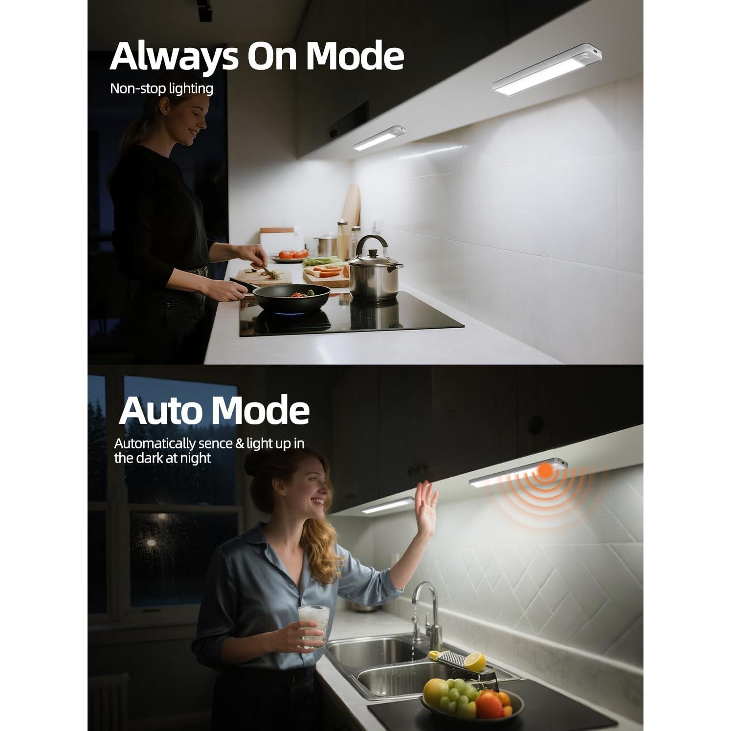 Luces LED Recargables con Sensor de Movimiento VOZUJI 20cm 5 Paquete