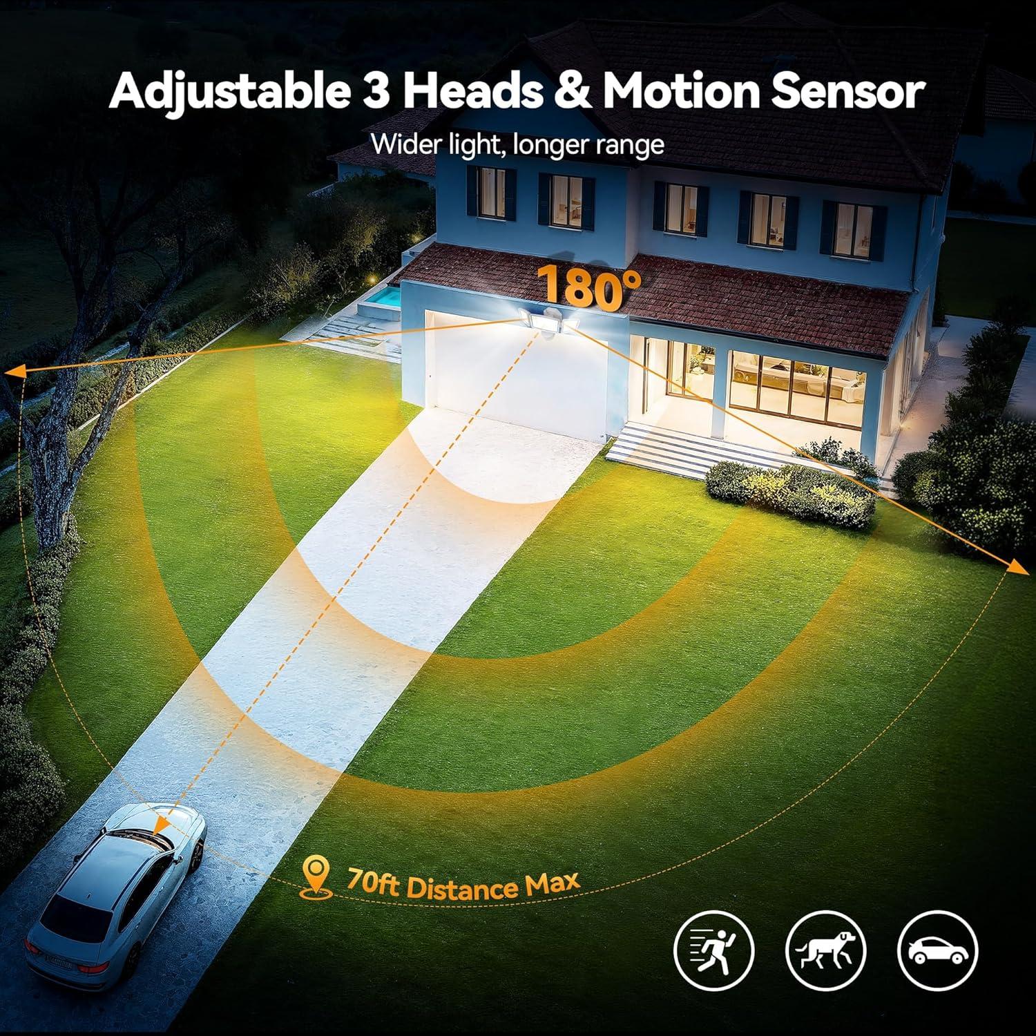 TECKNET Luz de Inundación Exterior con Sensor de Movimiento 150LEDs 4200LM