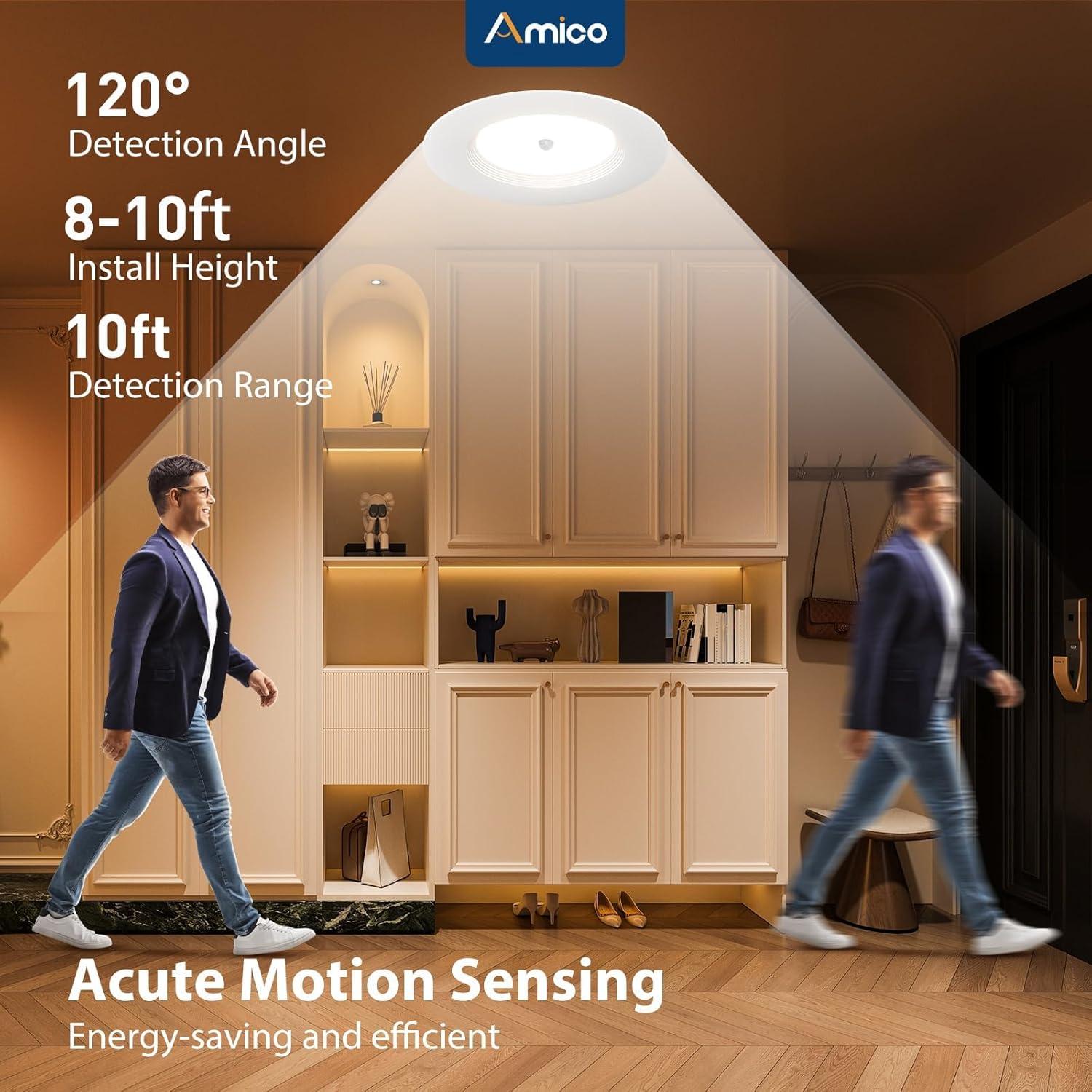 Luz Empotrada LED Amico 6" con Sensor de Movimiento 12.5W