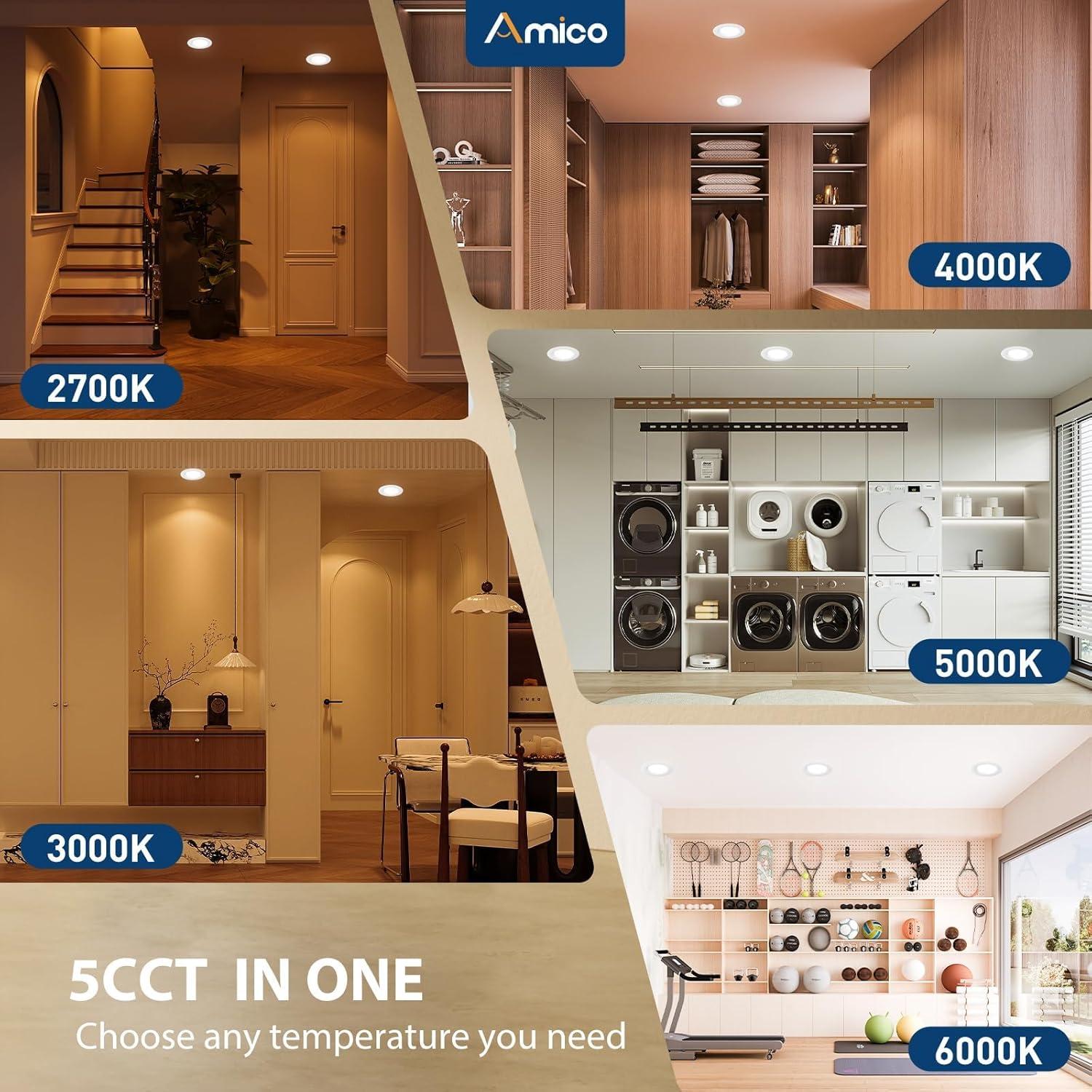 Luz Empotrada LED Amico 6" con Sensor de Movimiento 12.5W