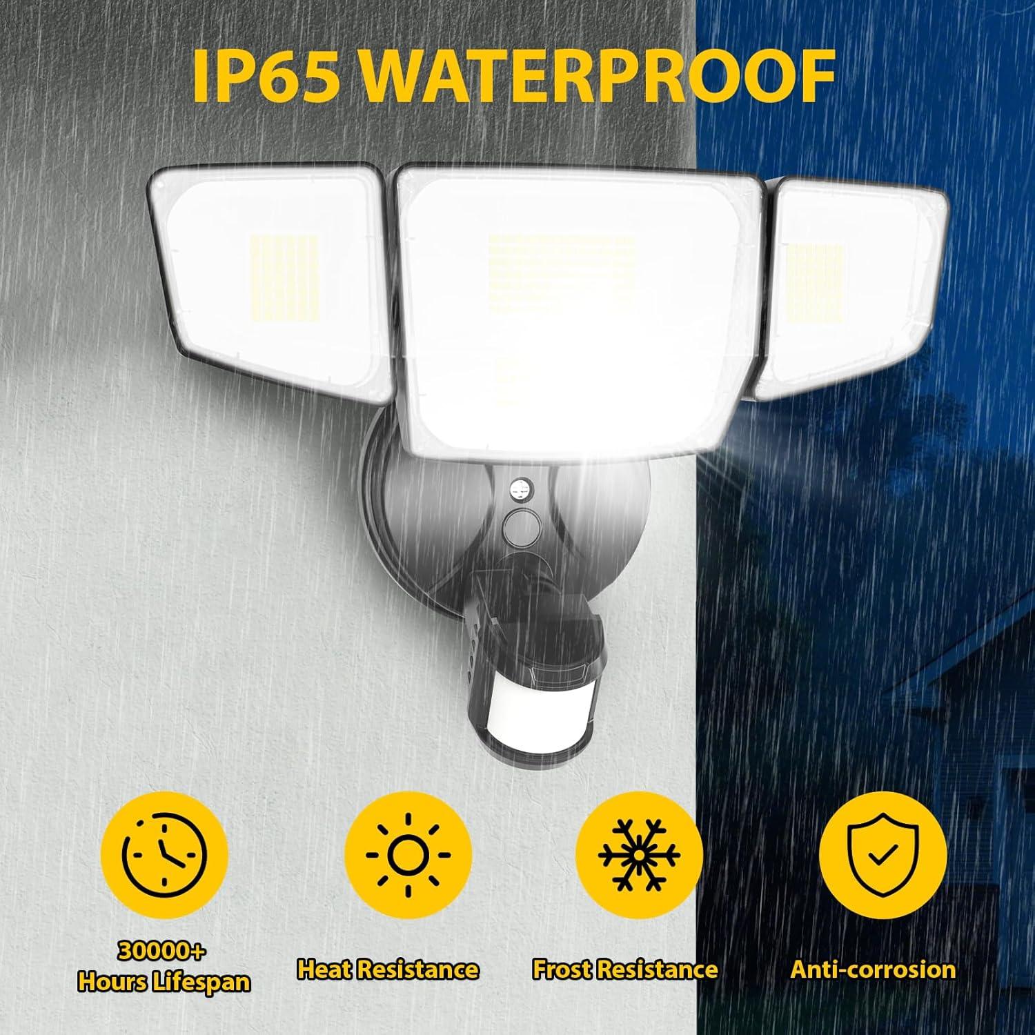Luz de Seguridad LED 90W Abovizo con Sensor de Movimiento IP65