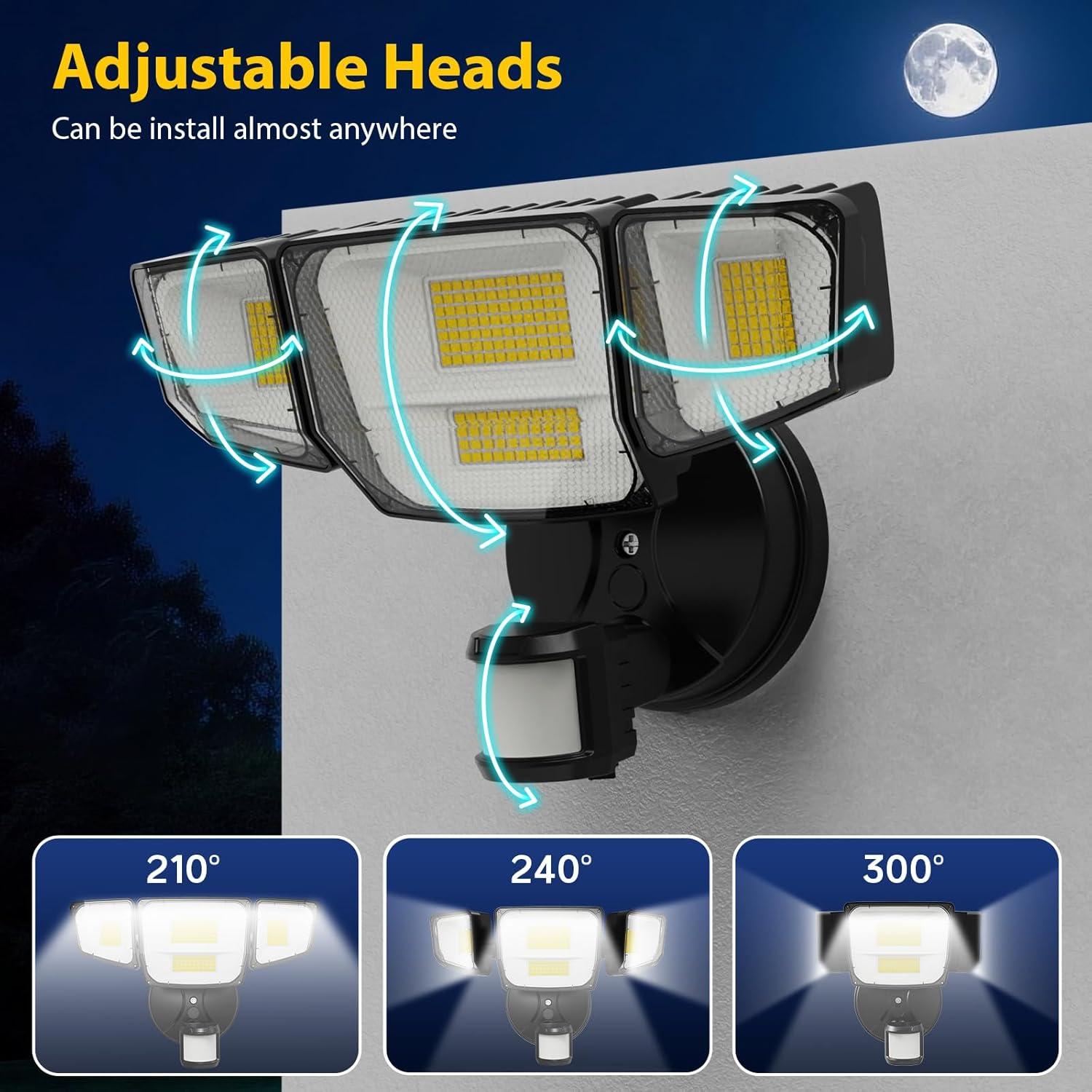 Luz de Seguridad LED 90W Abovizo con Sensor de Movimiento IP65