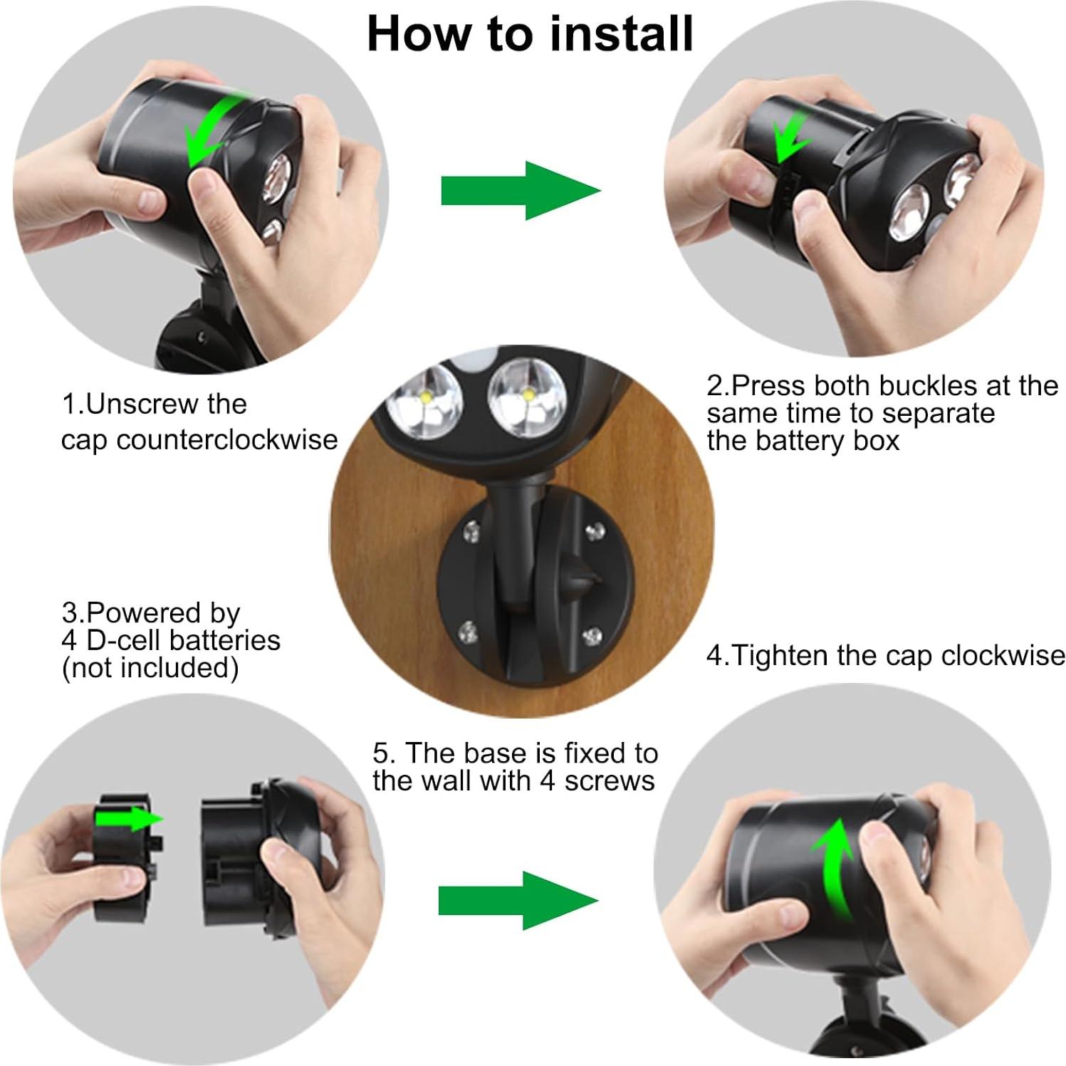 Luz de Sensor de Movimiento Yuyotrre 12W 600 Lúmenes Exterior