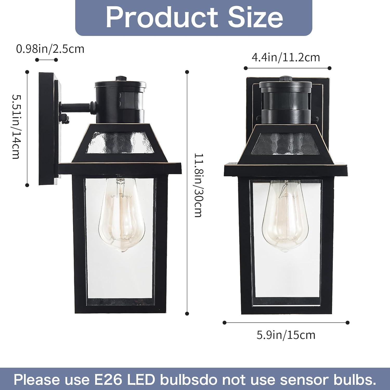 Luz de Porche Exterior YISURO con Sensor de Movimiento 3 Modos