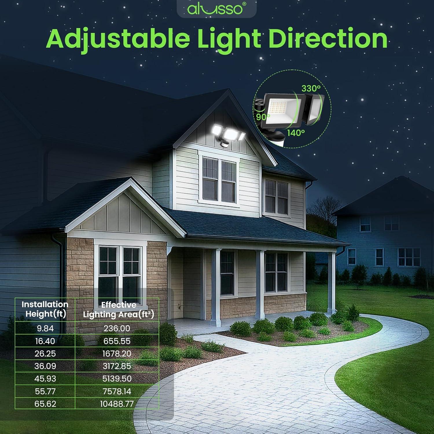 Luz Exterior LED ALUSSO 40W 4000LM con Sensor de Movimiento