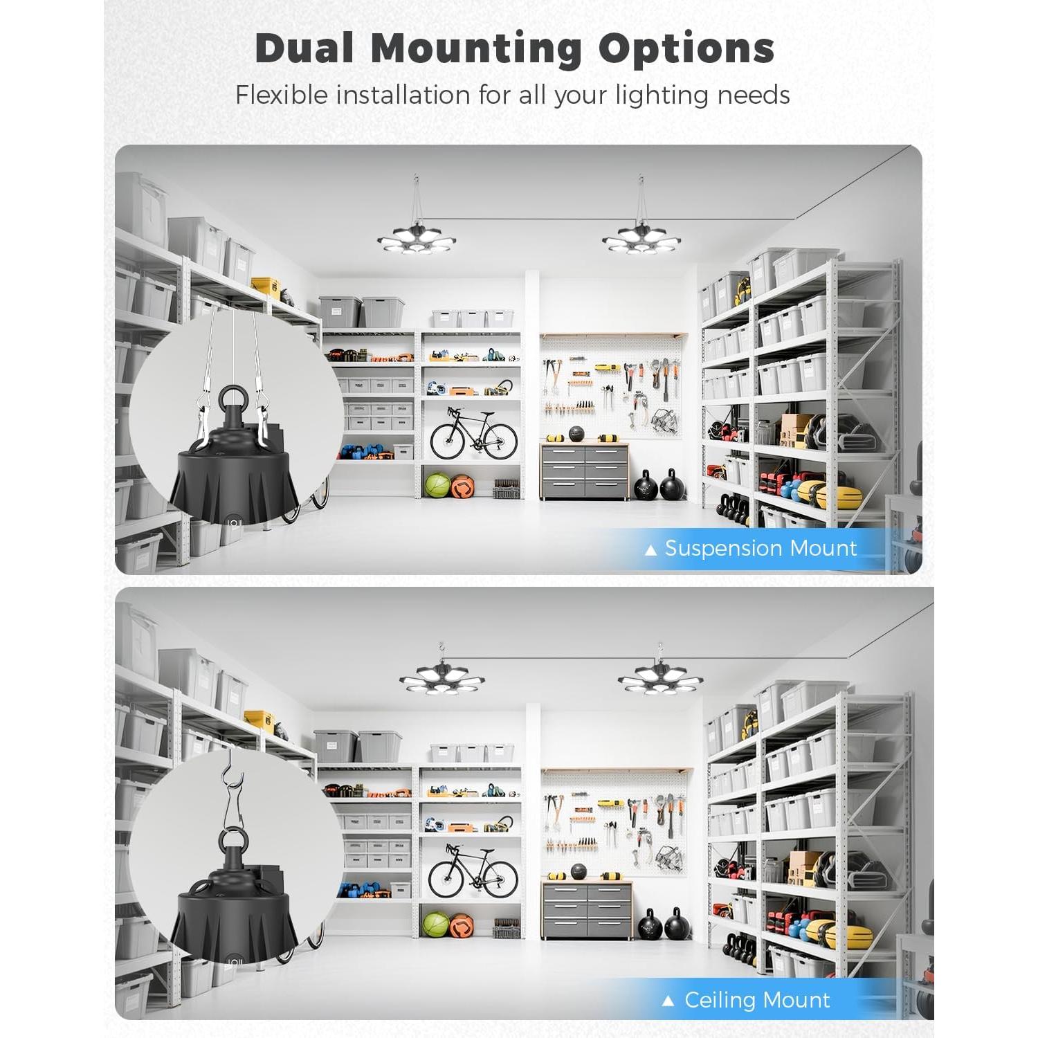 Sensor de Movimiento RUNBARRY 25000LM Luz de Garaje LED 6500K